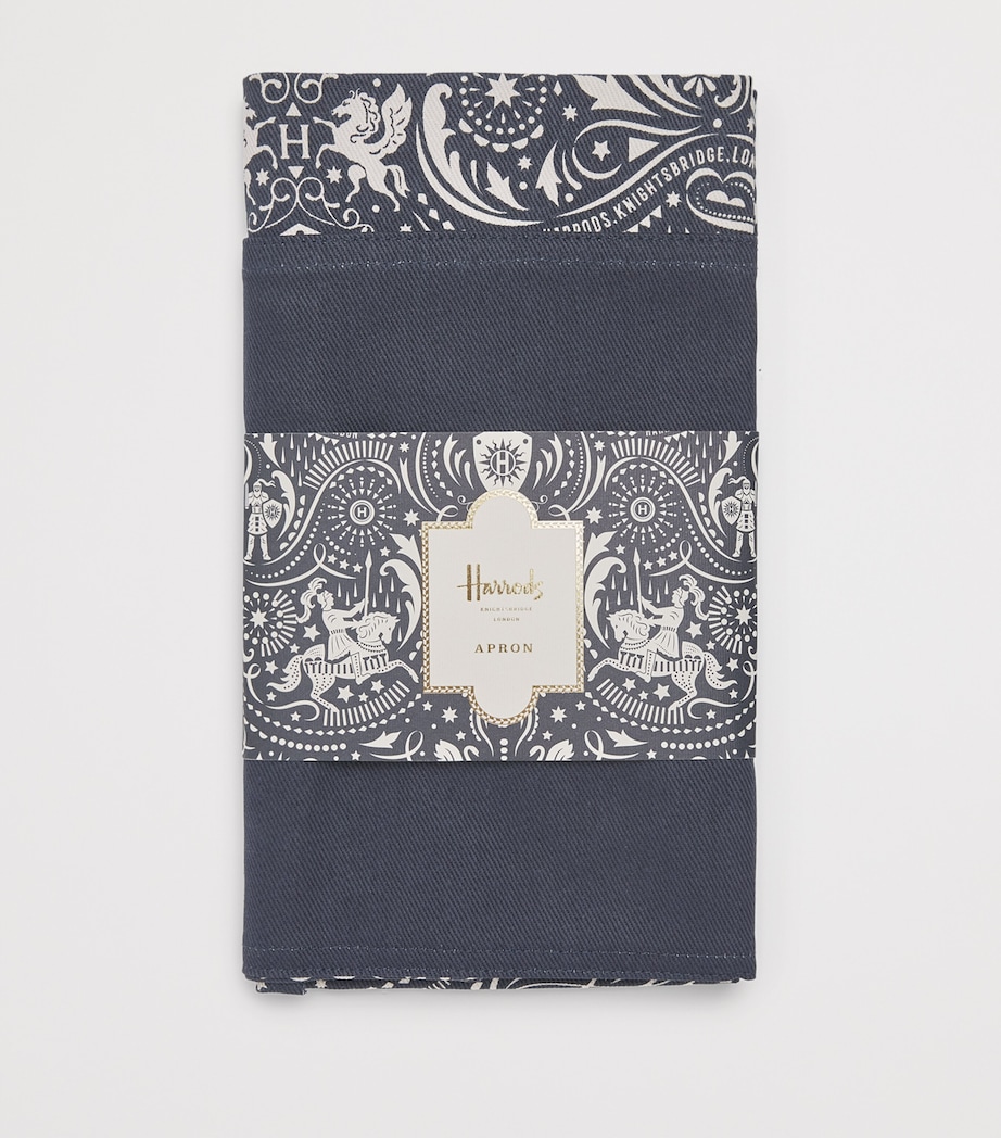 Harrods Cotton Knights of Brompton Apron Navy Image 2