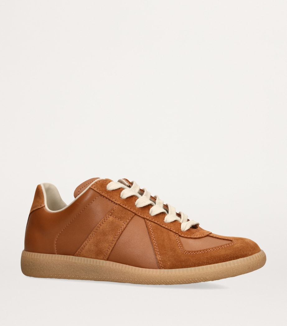 Leather-Suede Replica Sneakers MID BROWN Image 3