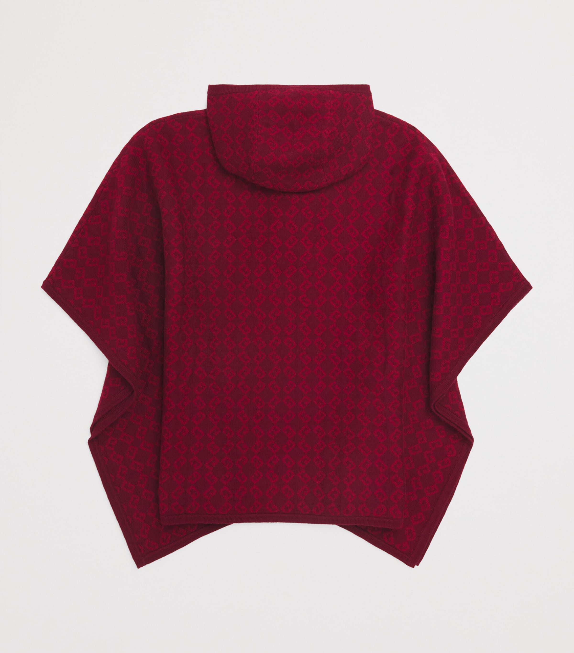 Jacquard Hooded Cape (4-12+ Years) CRIMSON Image 2