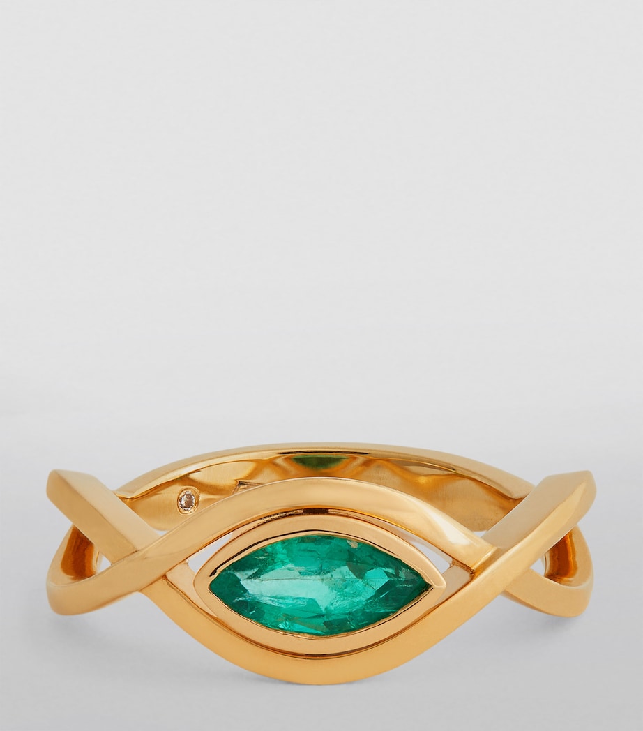 Yellow Gold and Emerald Marquise Ring YELLOW GOLD Image 3