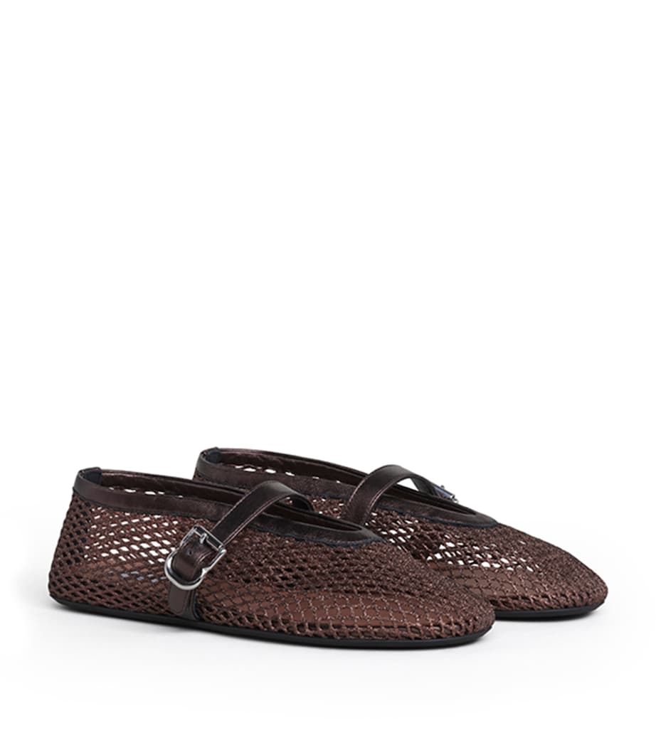 Alaïa Mesh Ballet Flats Bronze Image 3