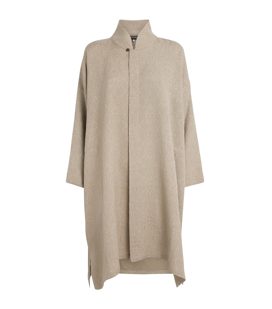 Silk Stand-Collar Shirt STONE Image 1