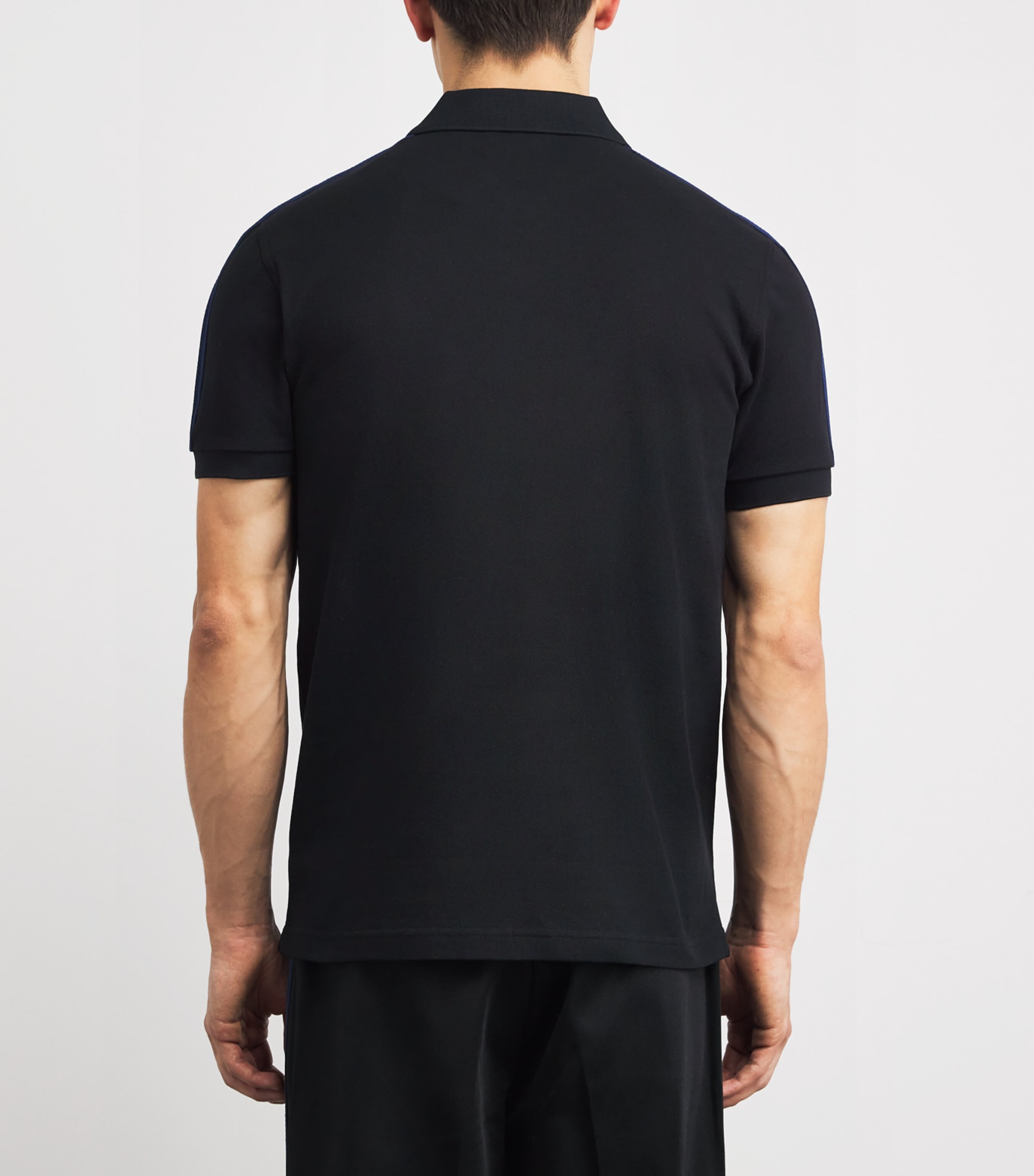 Cotton Taped Logo Polo Shirt 102 BLACK Image 4