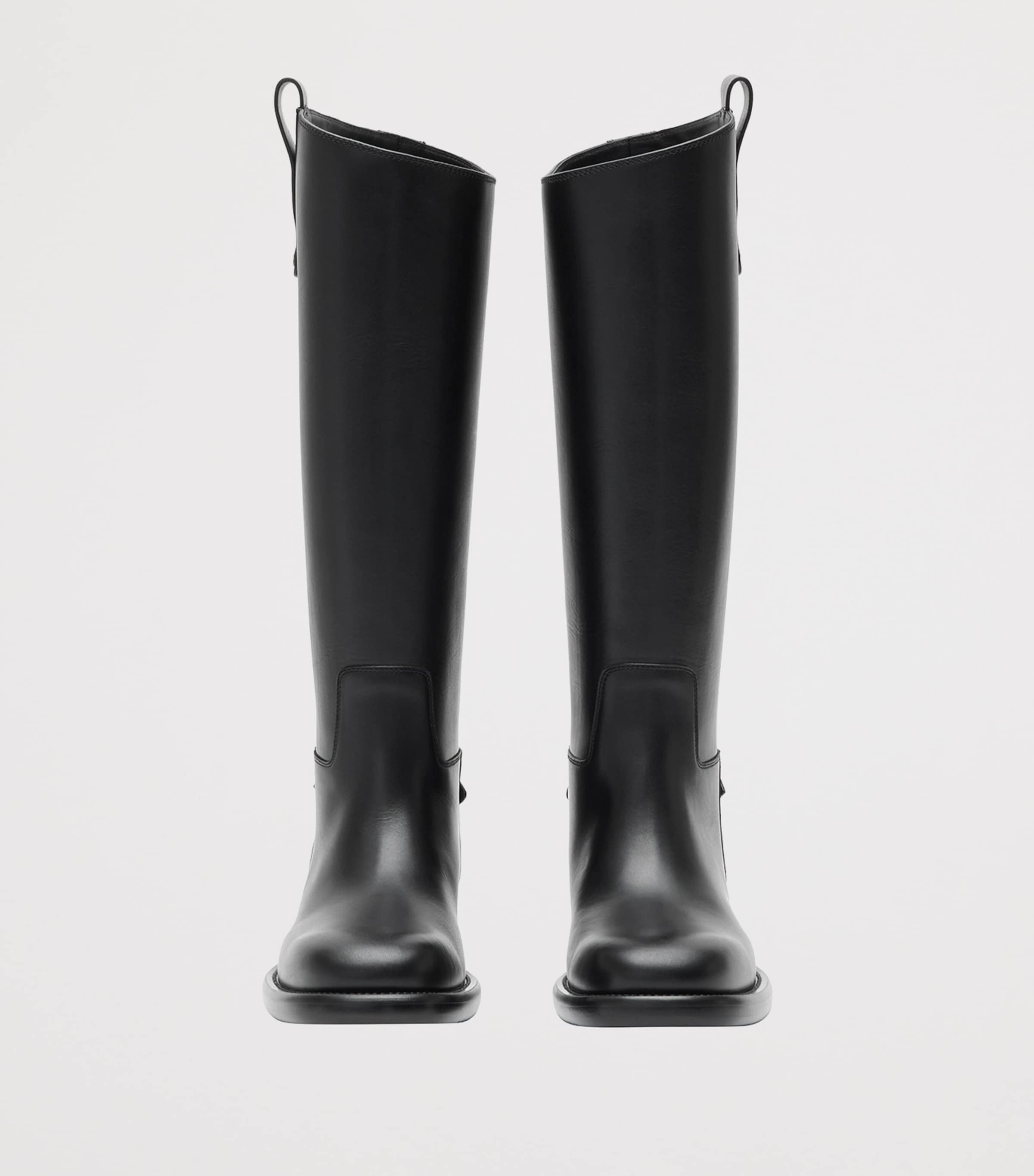 Calf Leather Cavalier Knee-High Boots BLACK Image 2