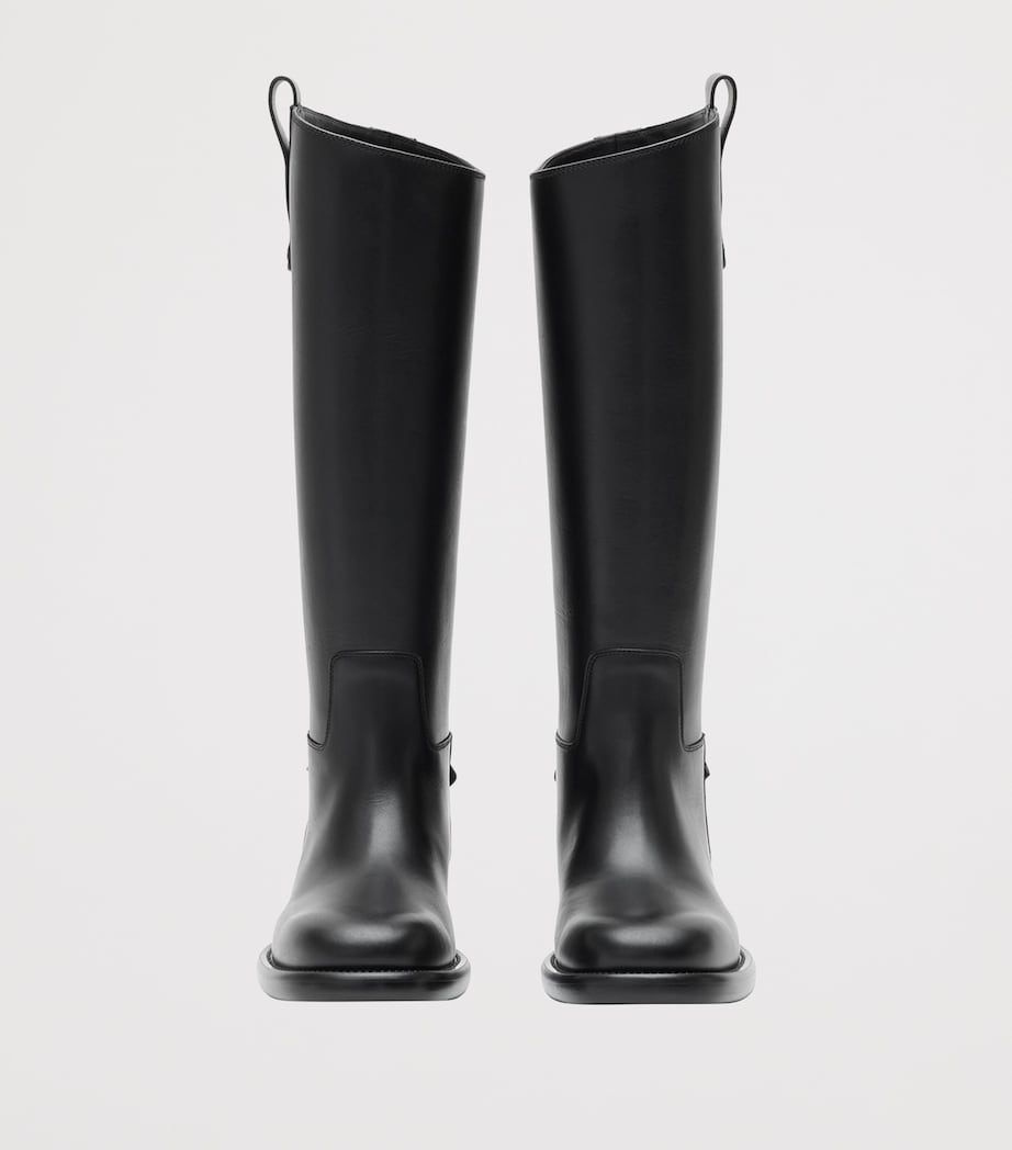 Calf Leather Cavalier Knee-High Boots BLACK Image 2