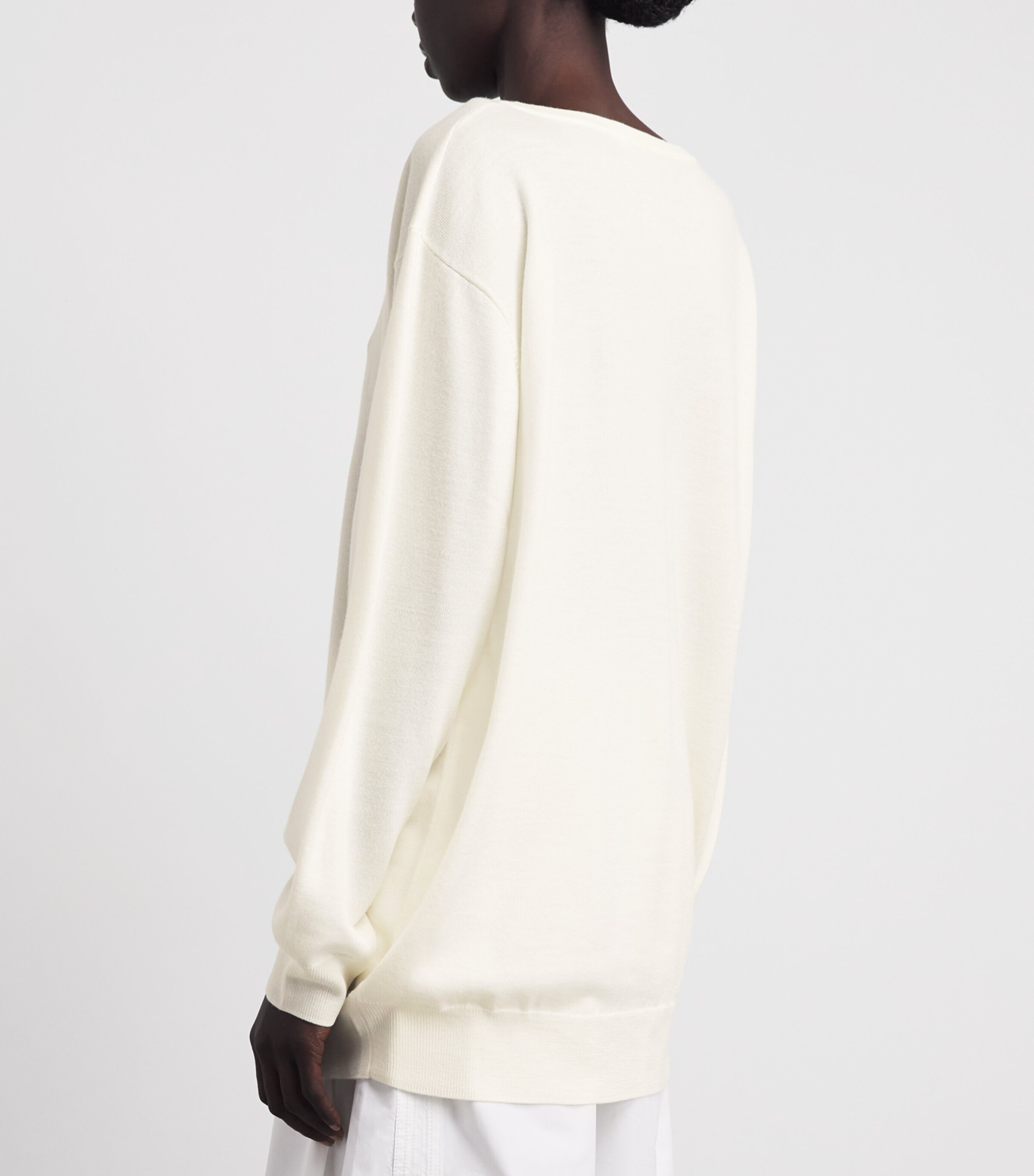 Stylein Womens Merino Wool Heramira V-Neck Sweater Cream Image 5