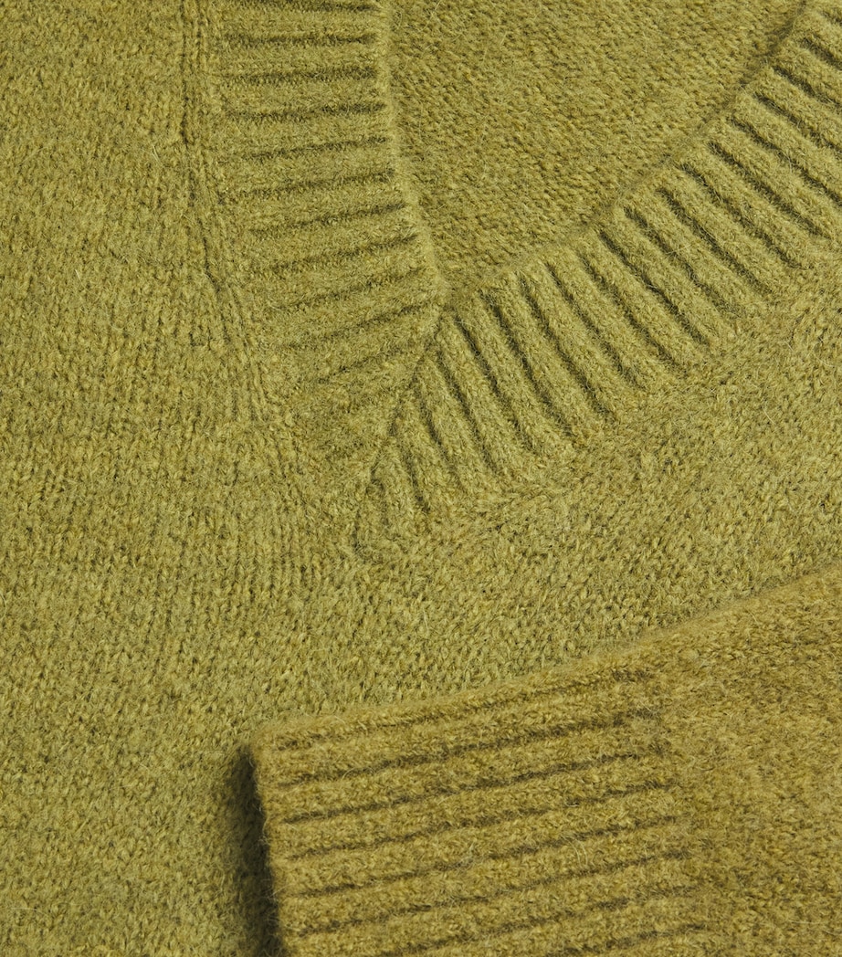 V-Neck Sweater OLIVE GREEN Image 5