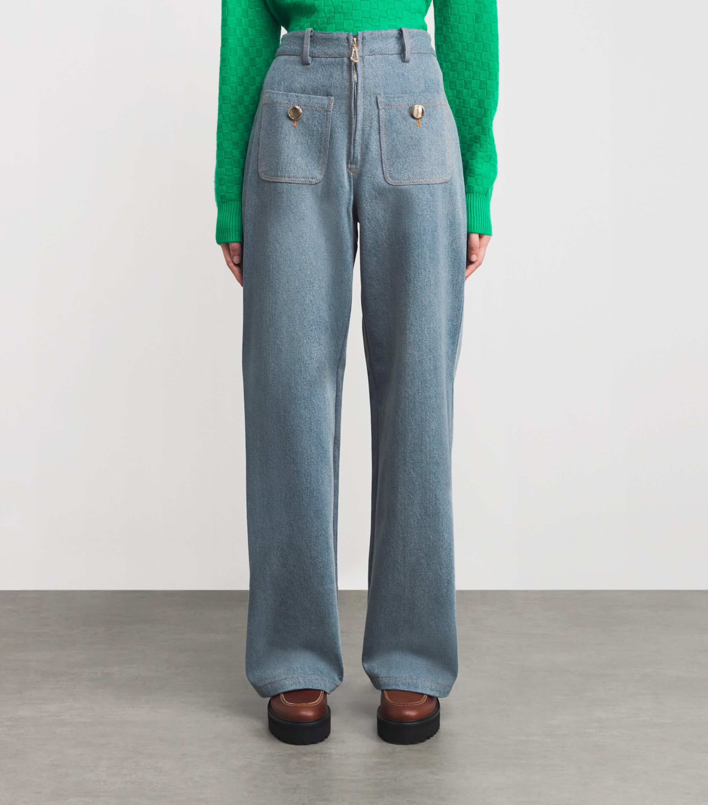 High-Rise Wide-Leg Jeans BLUE JEAN Image 3