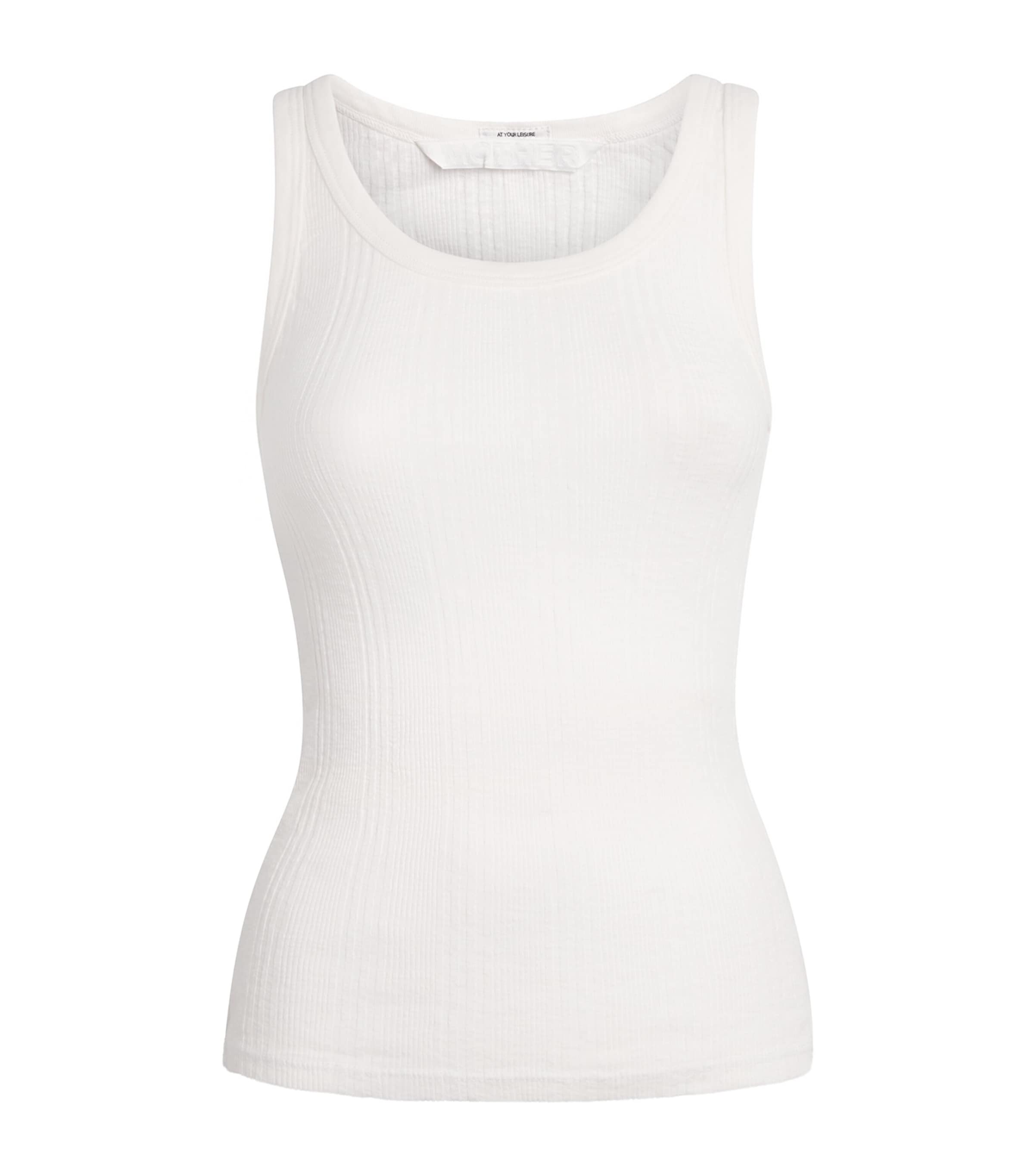 MOTHER Womens Cotton Runner Up Tank Top Fluff Image 1