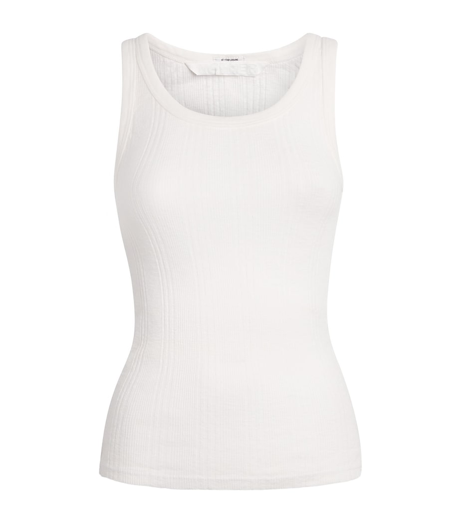 MOTHER Womens Cotton Runner Up Tank Top Fluff Image 1