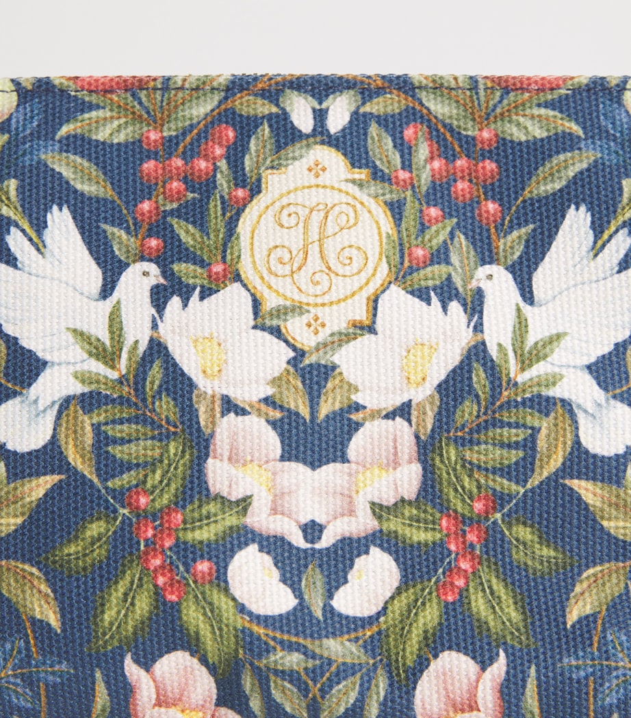 Harrods Small Cotton Partridge Cosmetics Bag Navy Image 3