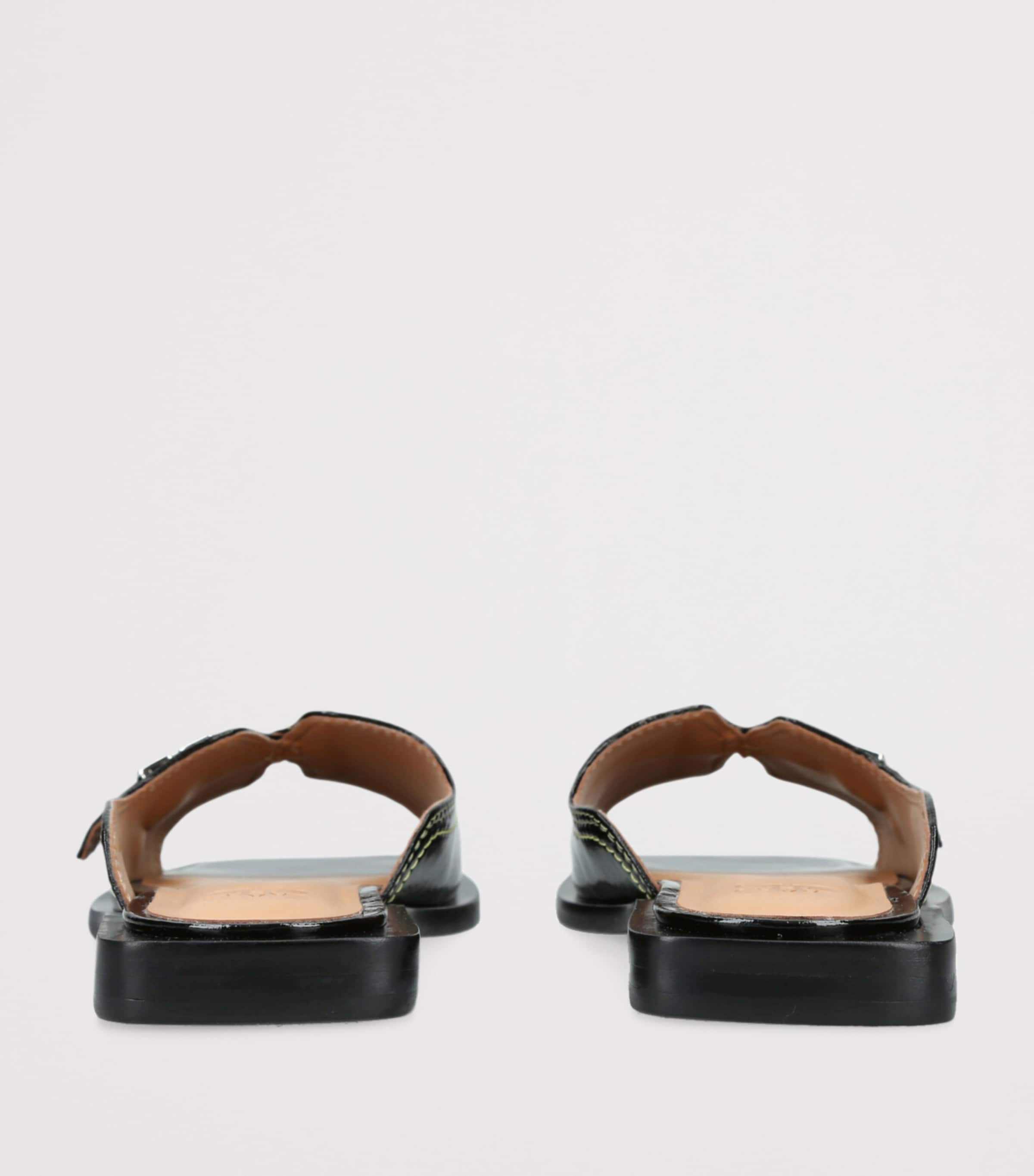 GANNI Patent Butterfly Flat Sandals Black Image 2
