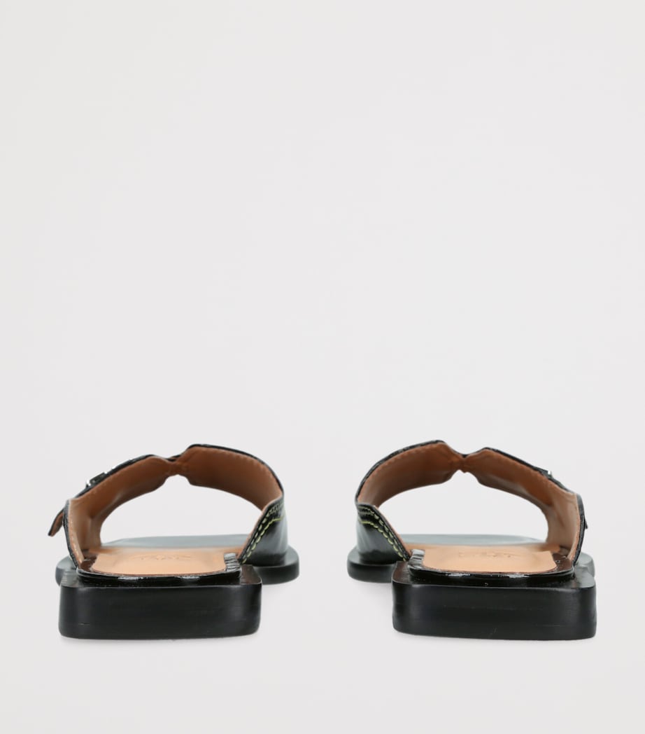 Patent Butterfly Flat Sandals BLACK Image 2