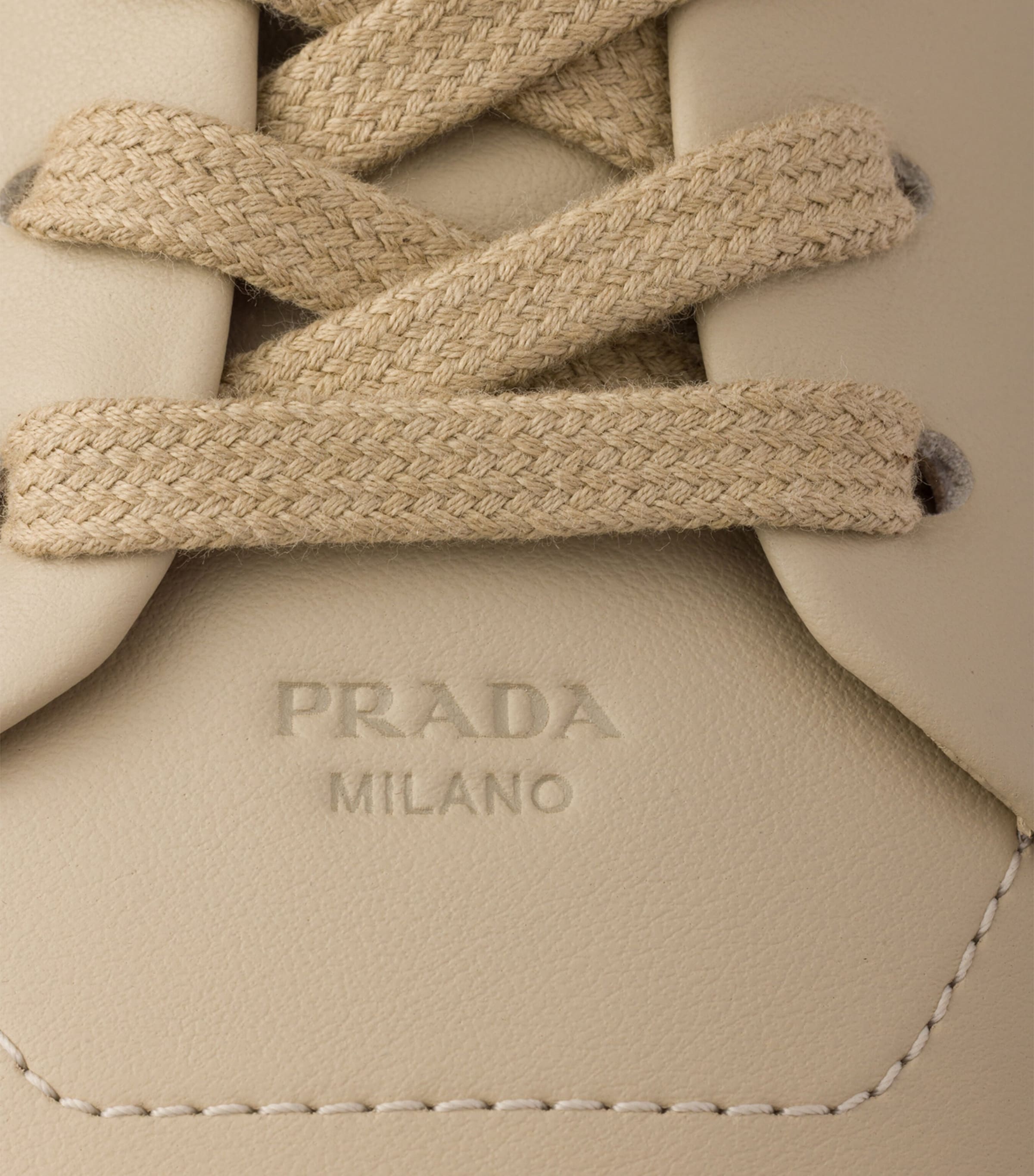 Prada Leather Court Sneakers Neutral Image 6