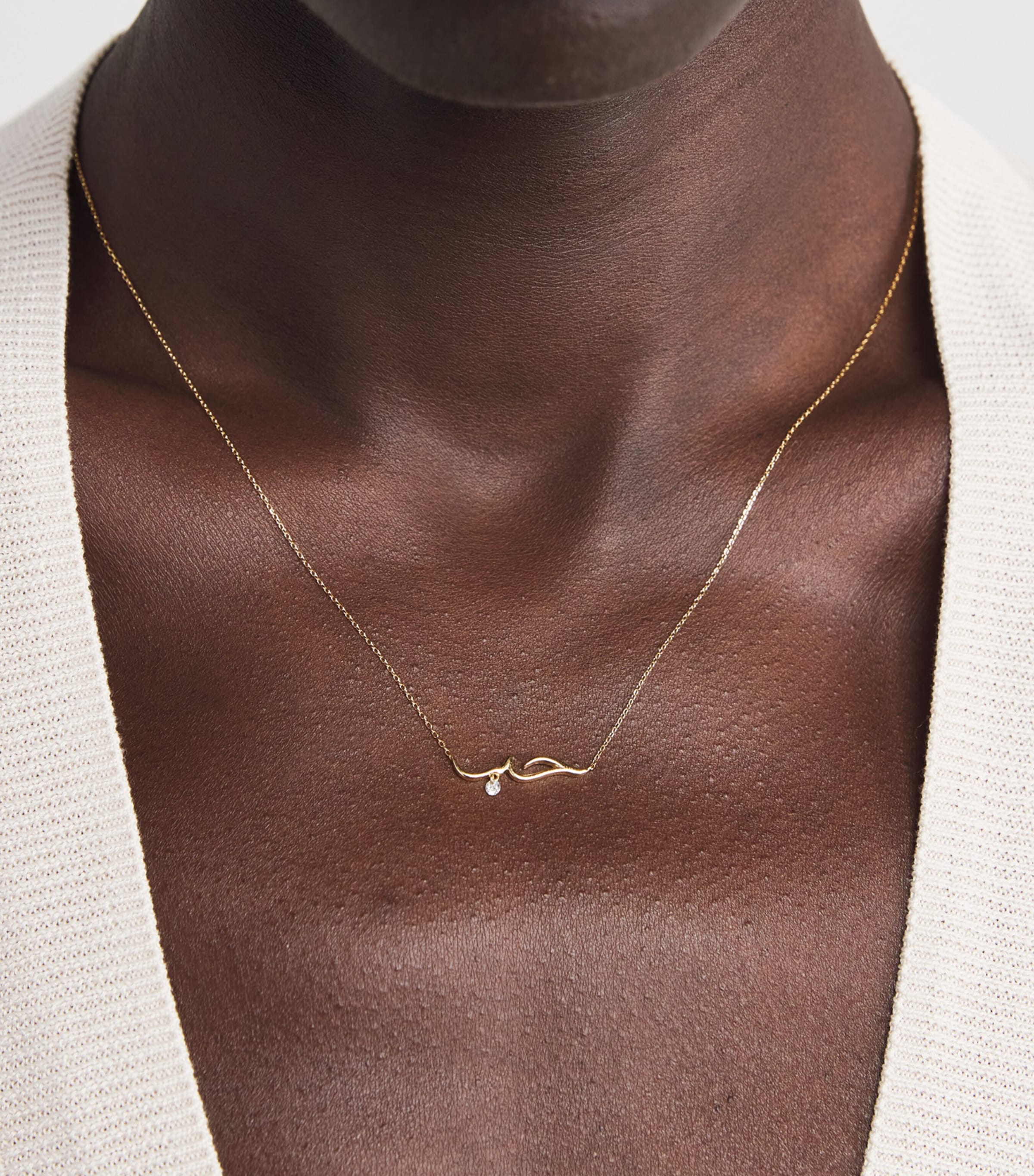 Persée Yellow Gold and Diamond Around the Words Love Necklace Yellow Gold Image 2