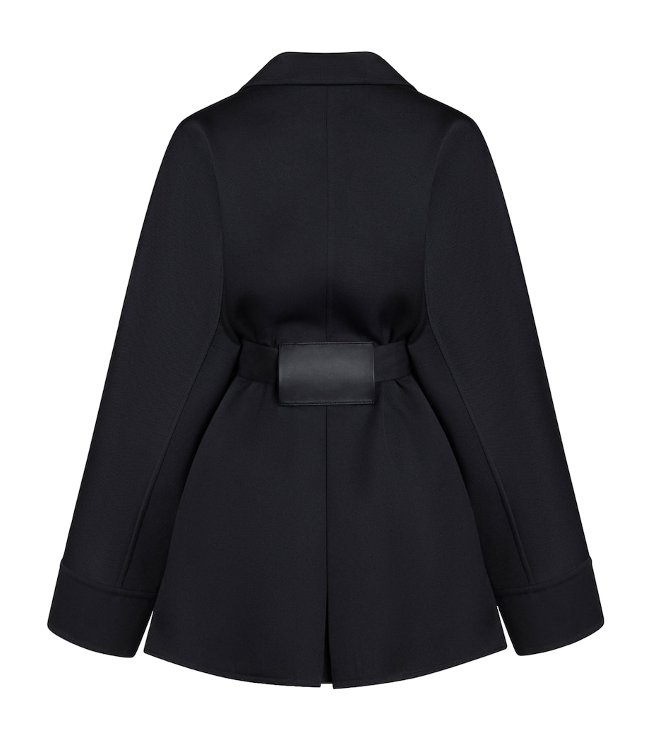 Alaïa Womens Virgin Wool Belted Jacket Noir Alaia Image 2