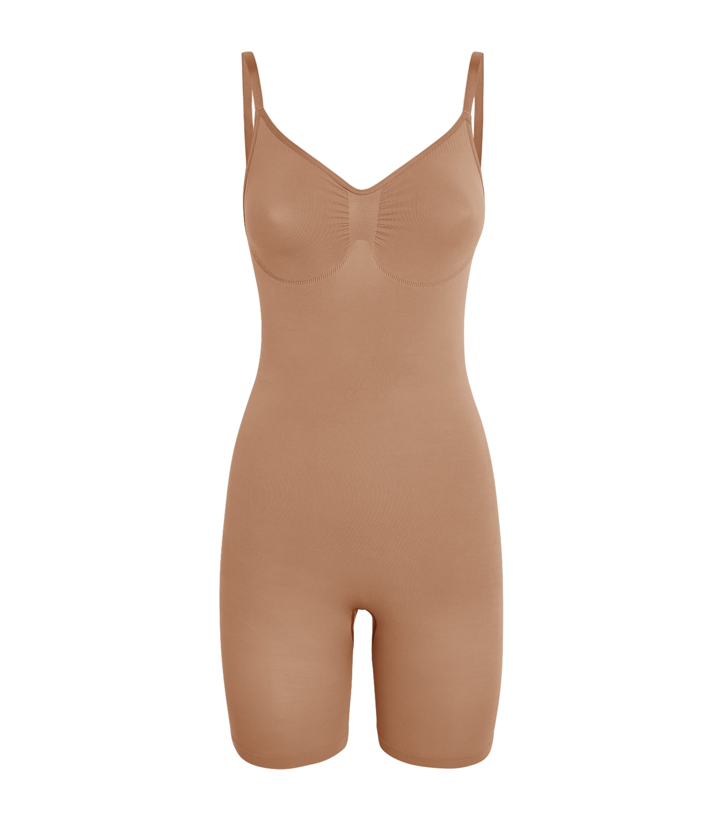 Shop Skims Seamless Sculpt Mid-thigh Bodysuit In Nude