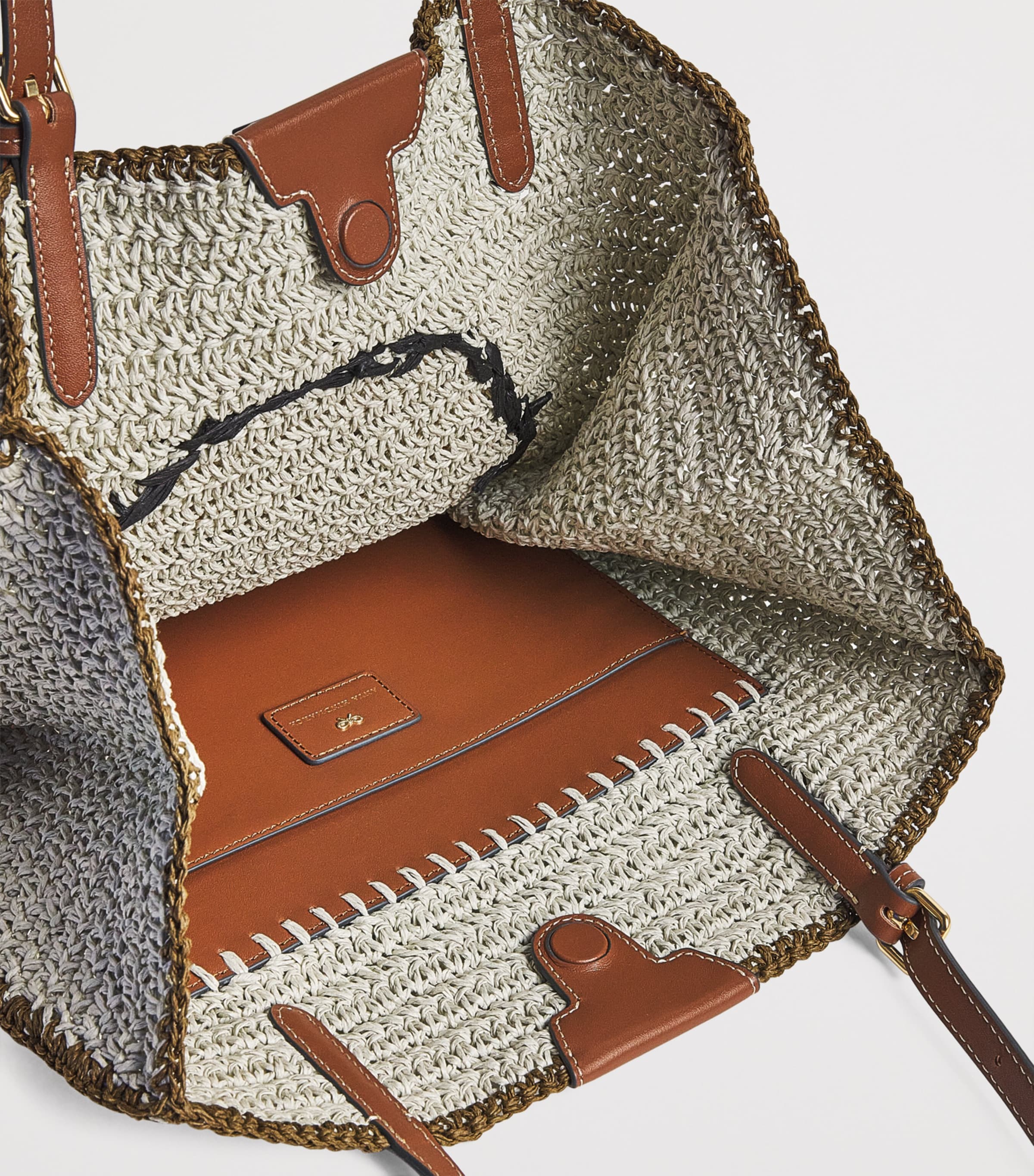 Anya Hindmarch Raffia Wink Face Tote Bag | Harrods UK