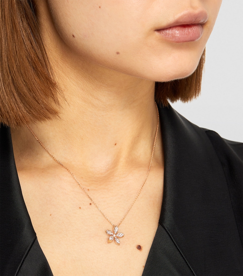 Rose Gold and Diamond Apple Seed Necklace ROSE GOLD Image 4