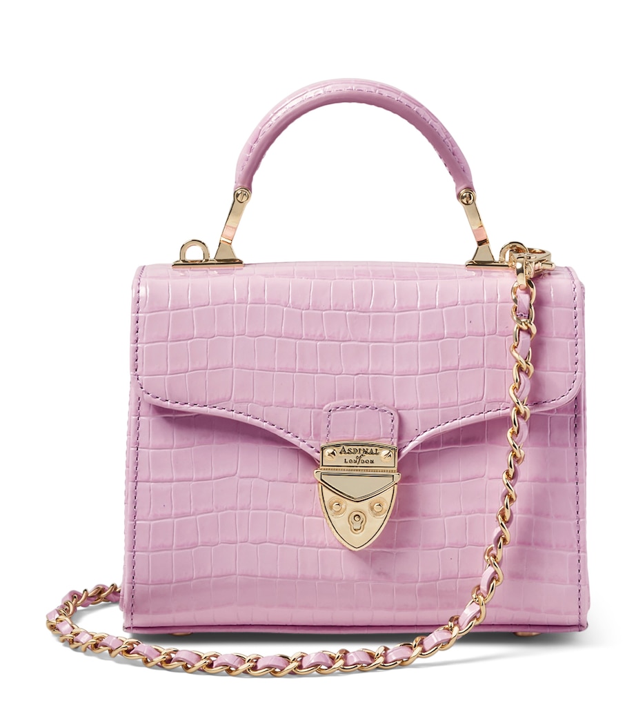 Aspinal Of London Mini Leather Mayfair Top-Handle Bag Lilac Image 1