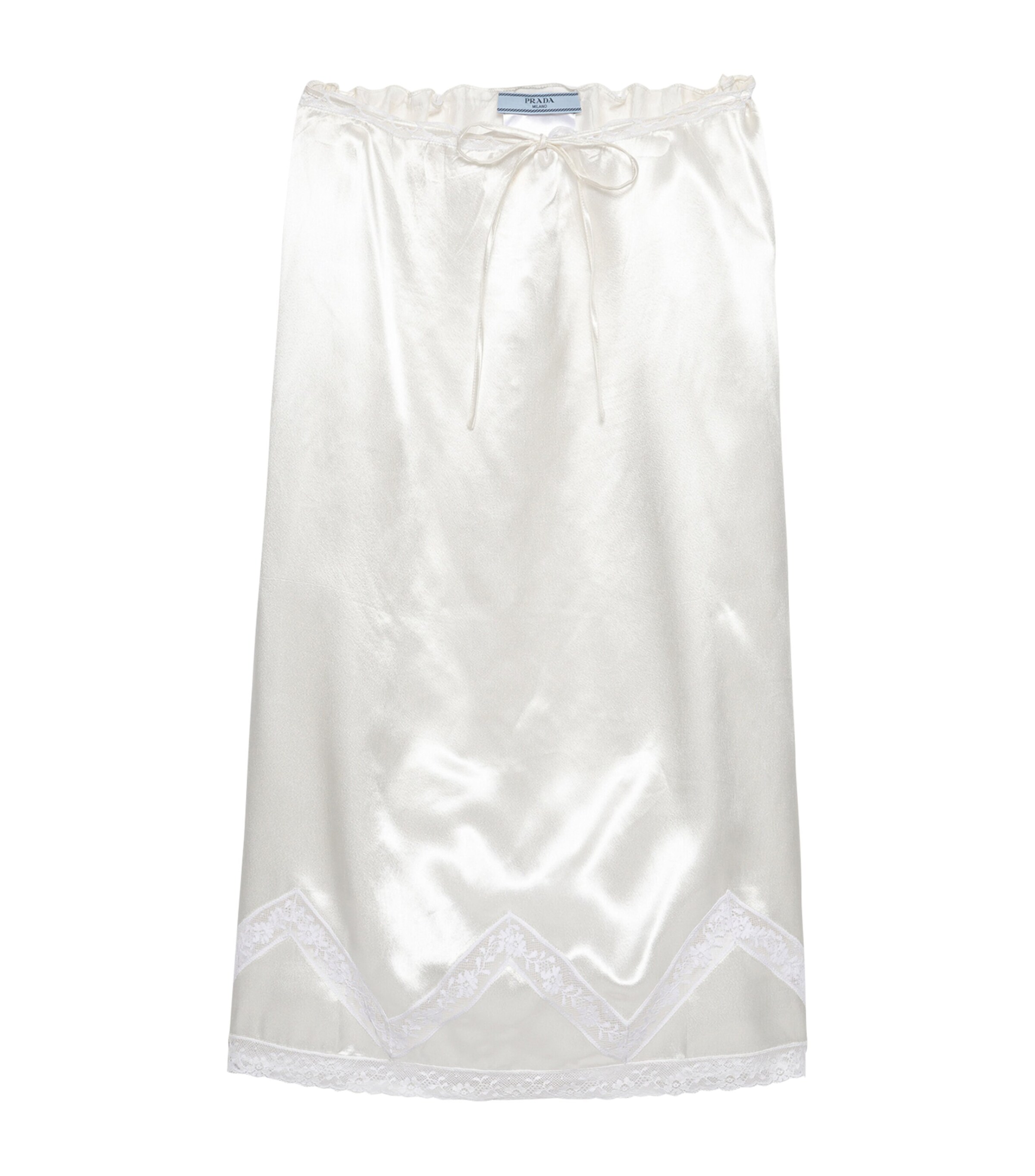 Prada Womens Satin Embroidered Skirt Image 1