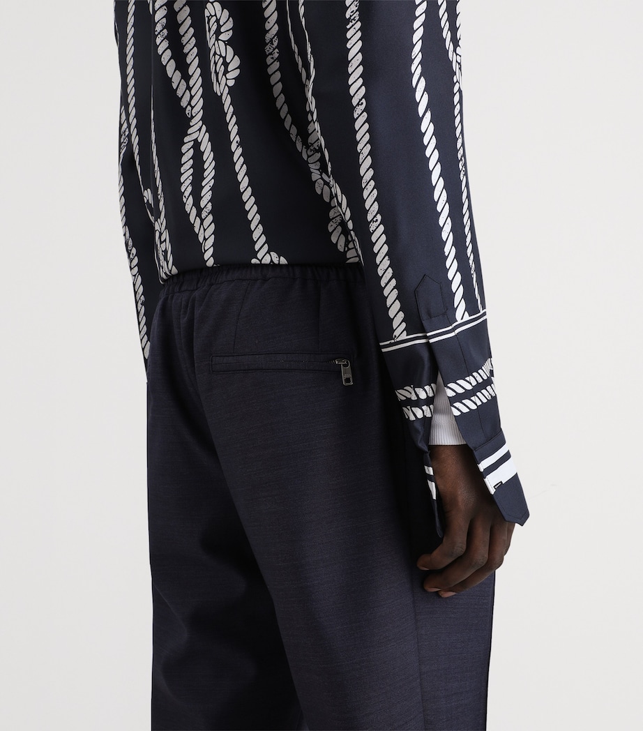 Dolce&Gabbana Mens Virgin Wool Drawstring Trousers Light Blue B Image 5