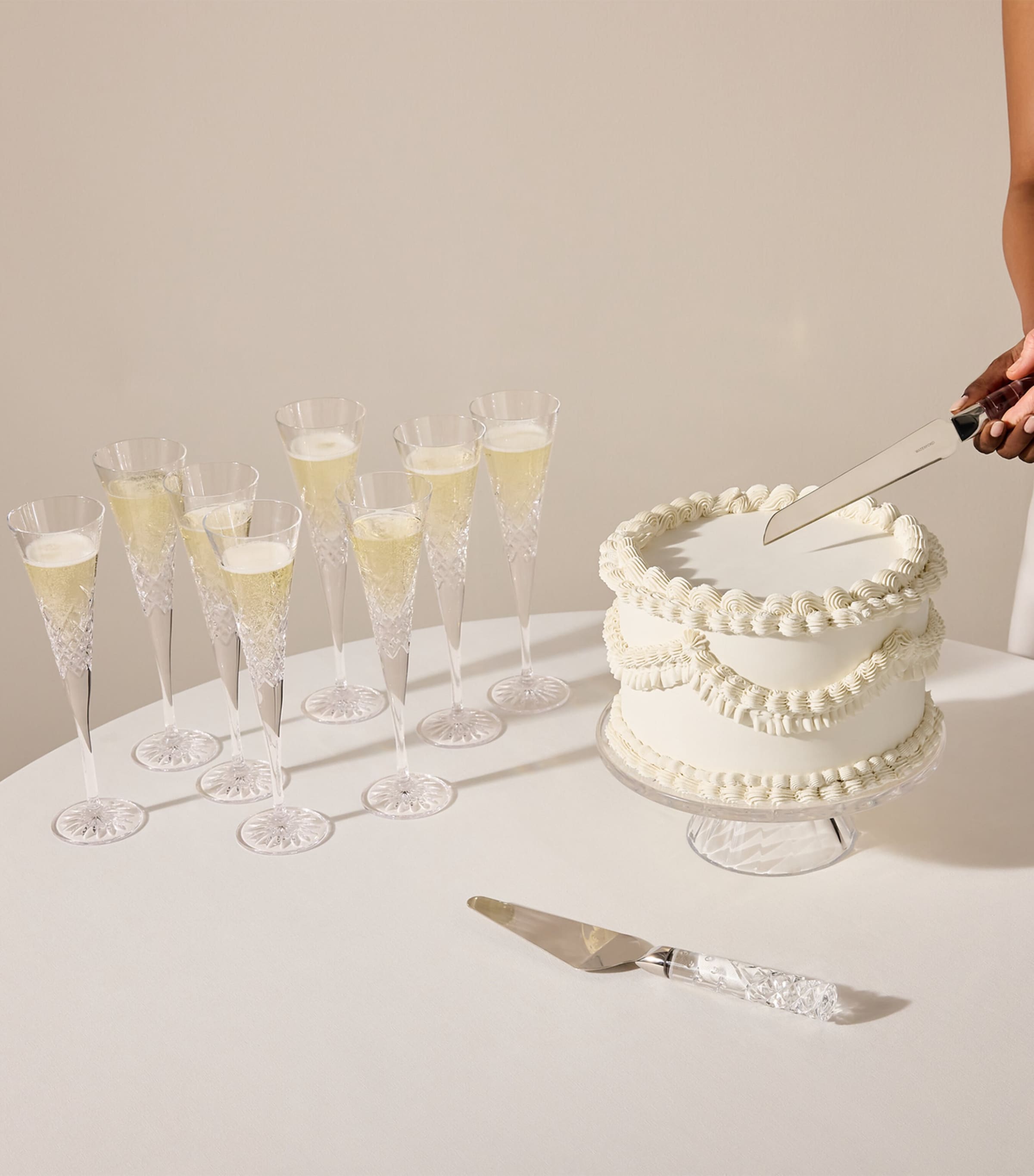 Crystal Celebrations Cake Knife and Server CLEAR Image 2