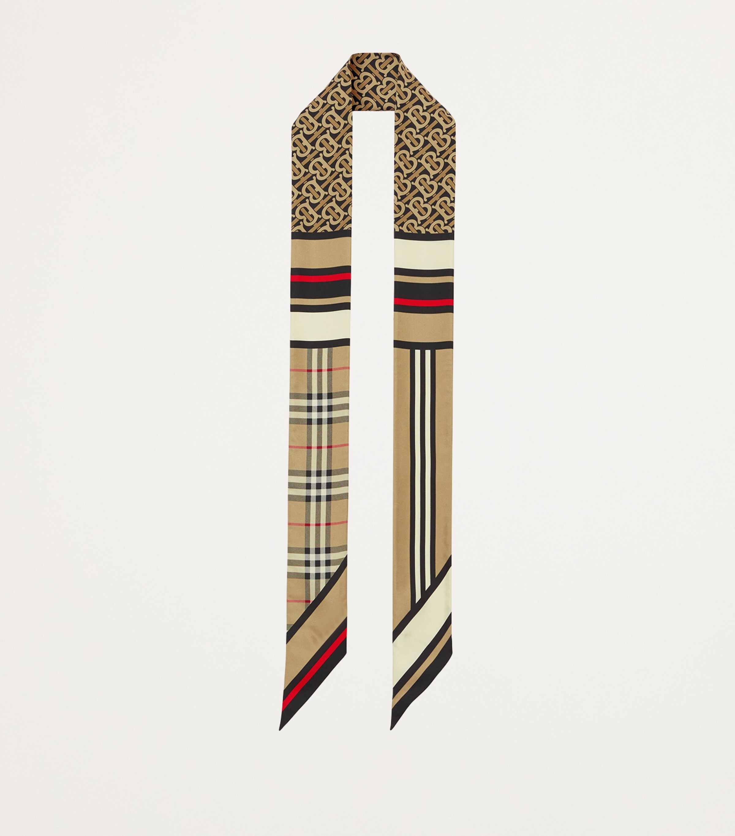 Silk Montage Skinny Scarf ARCHIVE BEIGE Image 4