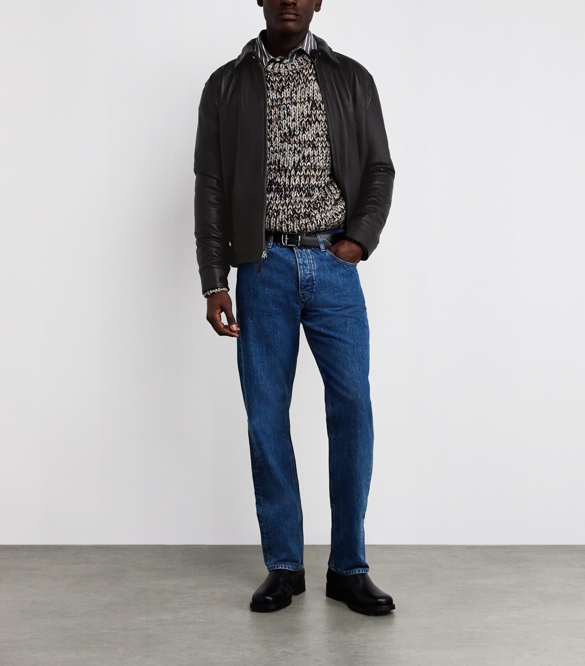 Polo Ralph Lauren Black Leather Jacket | Harrods US