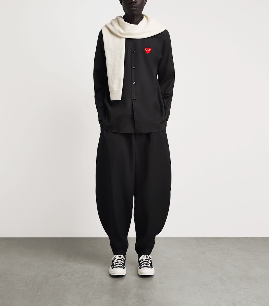 Comme Des Garçons Play Mens Long-Sleeve Heart Shirt Black Image 2