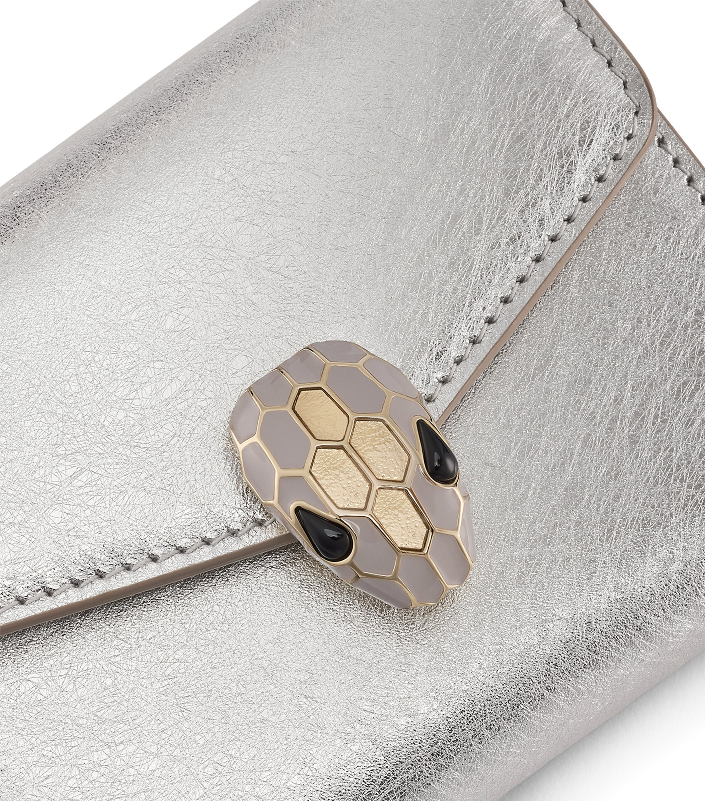 Leather Serpenti Forever Wallet SILVER Image 4
