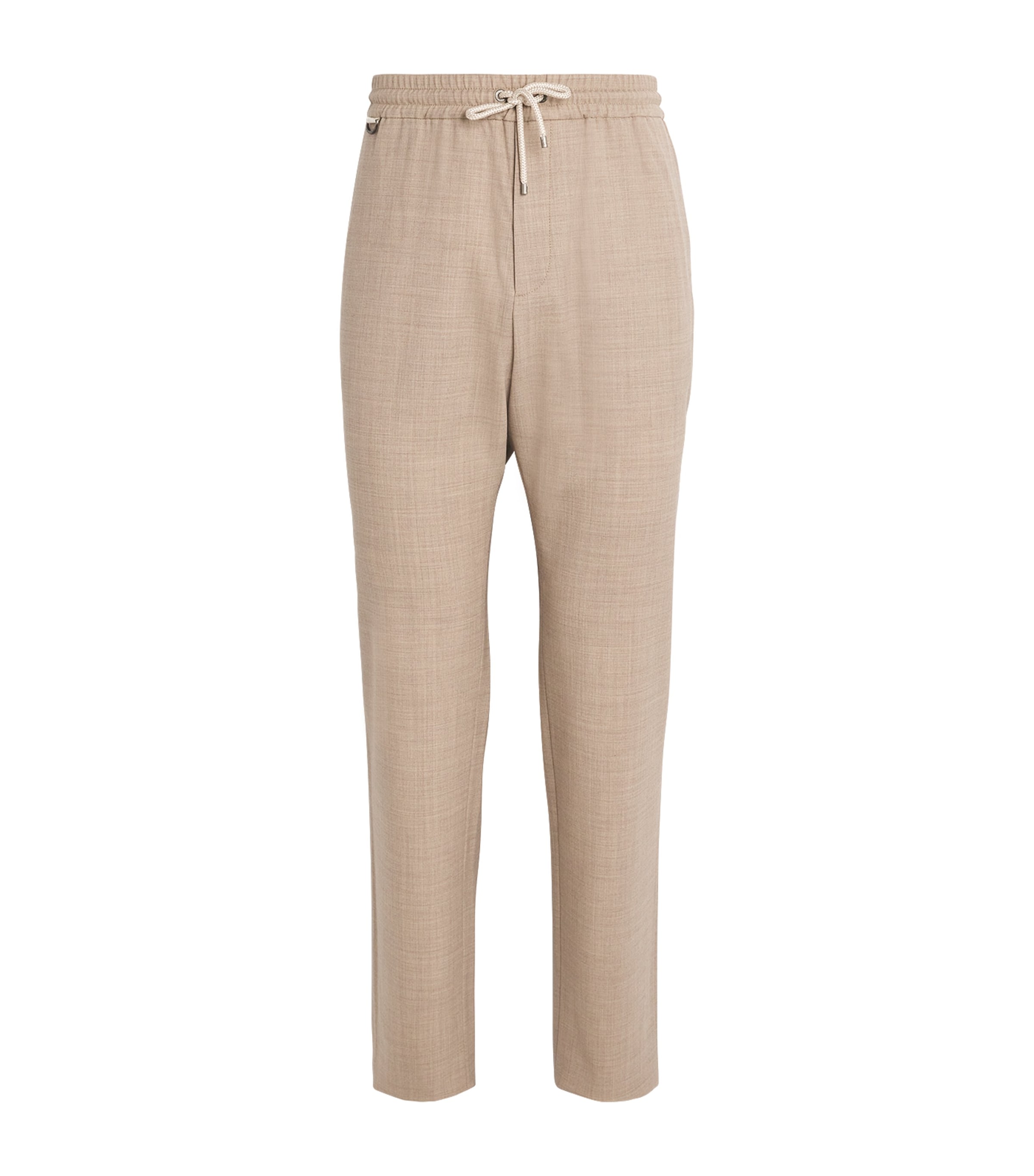 Shop Agnona Wool Drawstring Trousers In Brown