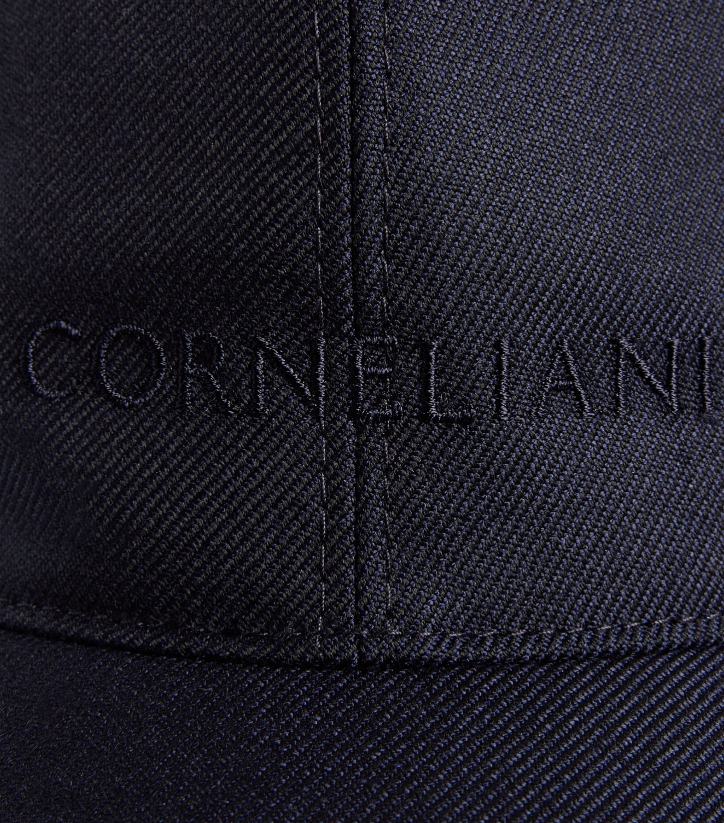 Corneliani Virgin Wool Logo Baseball Cap Dark Blue Image 4
