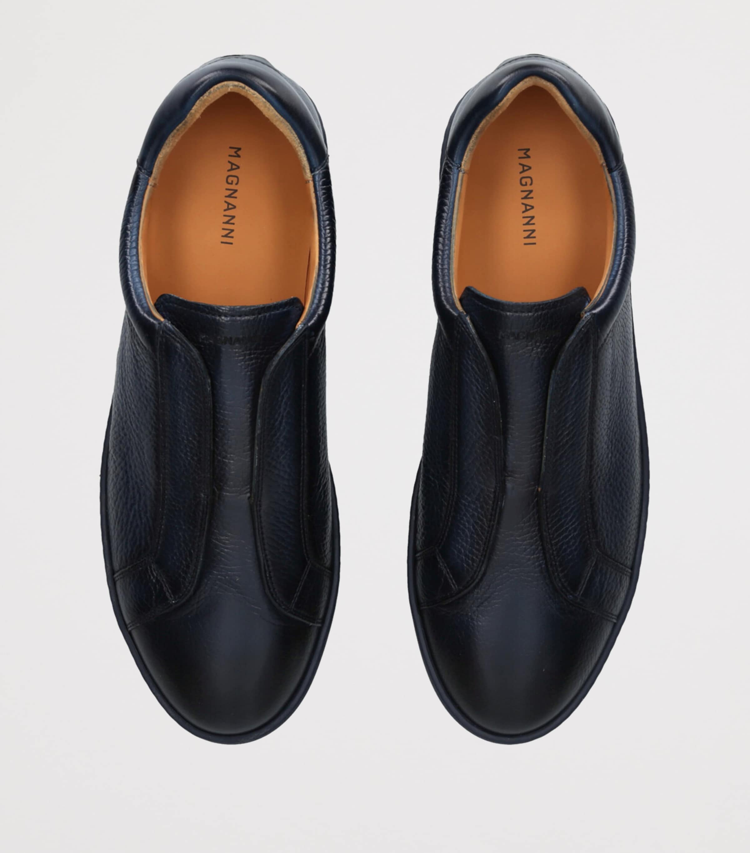 Leather Laceless Sneakers NAVY Image 4