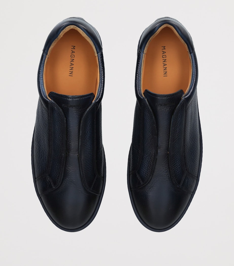 Leather Laceless Sneakers NAVY Image 4