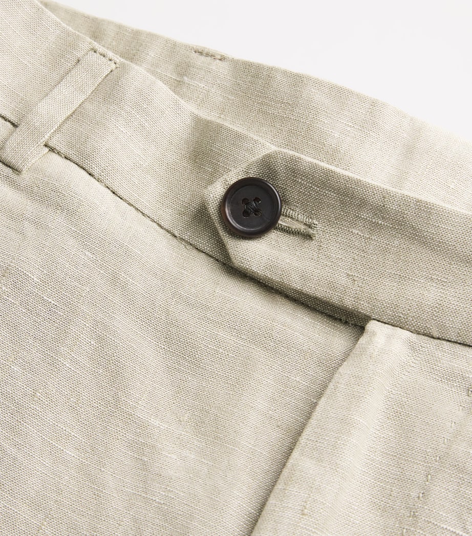 Fioroni Cashmere Mens Linen Shorts Natural Image 5