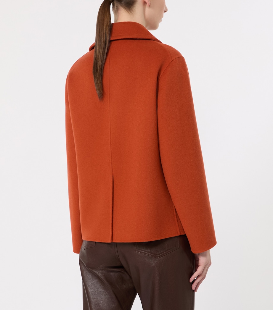 Max Mara Womens Virgin Wool Single-Breasted Jacket Orange Image 4