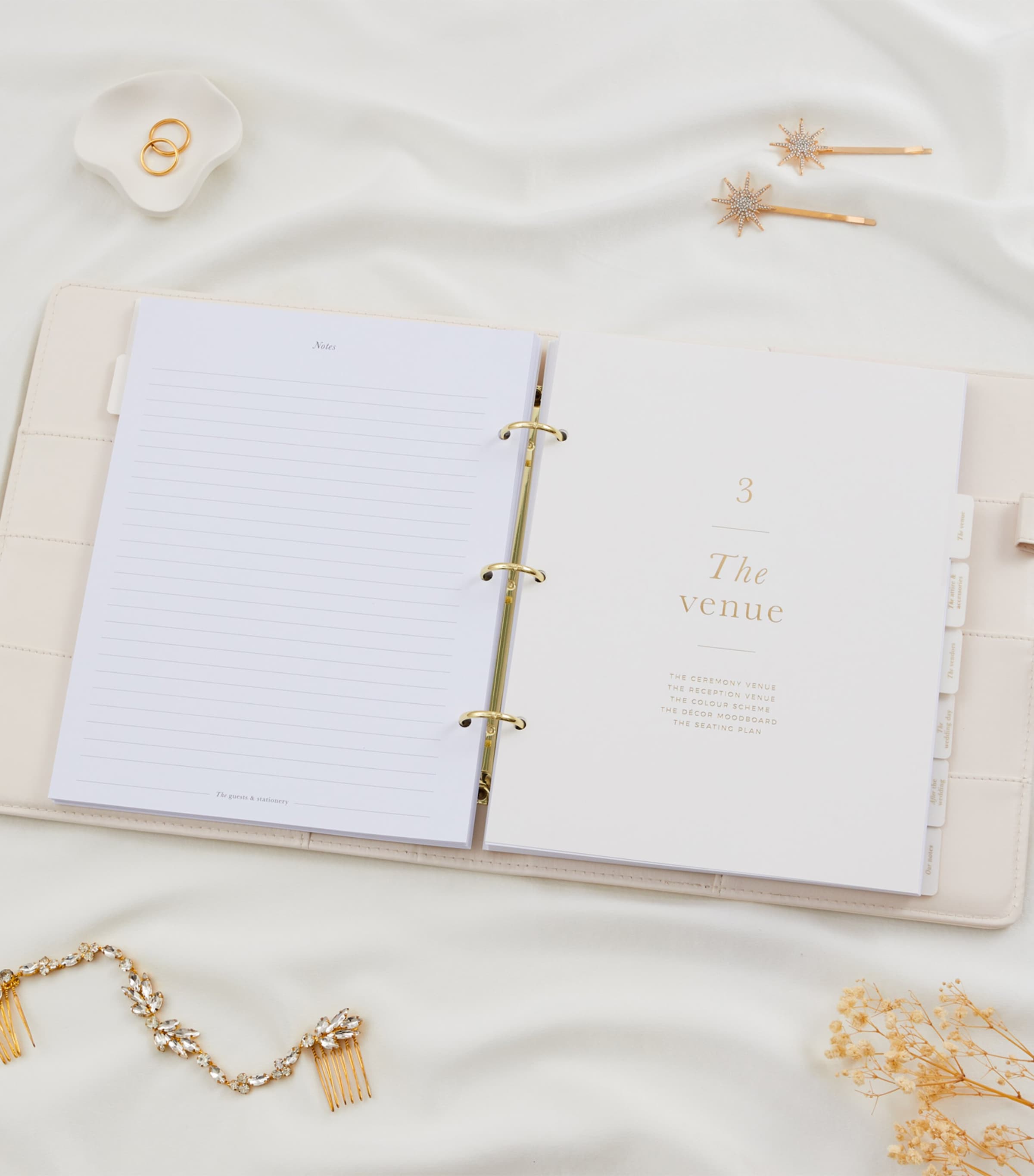 Blush and Gold Our Wedding Planner Binder White, Gold Image 11