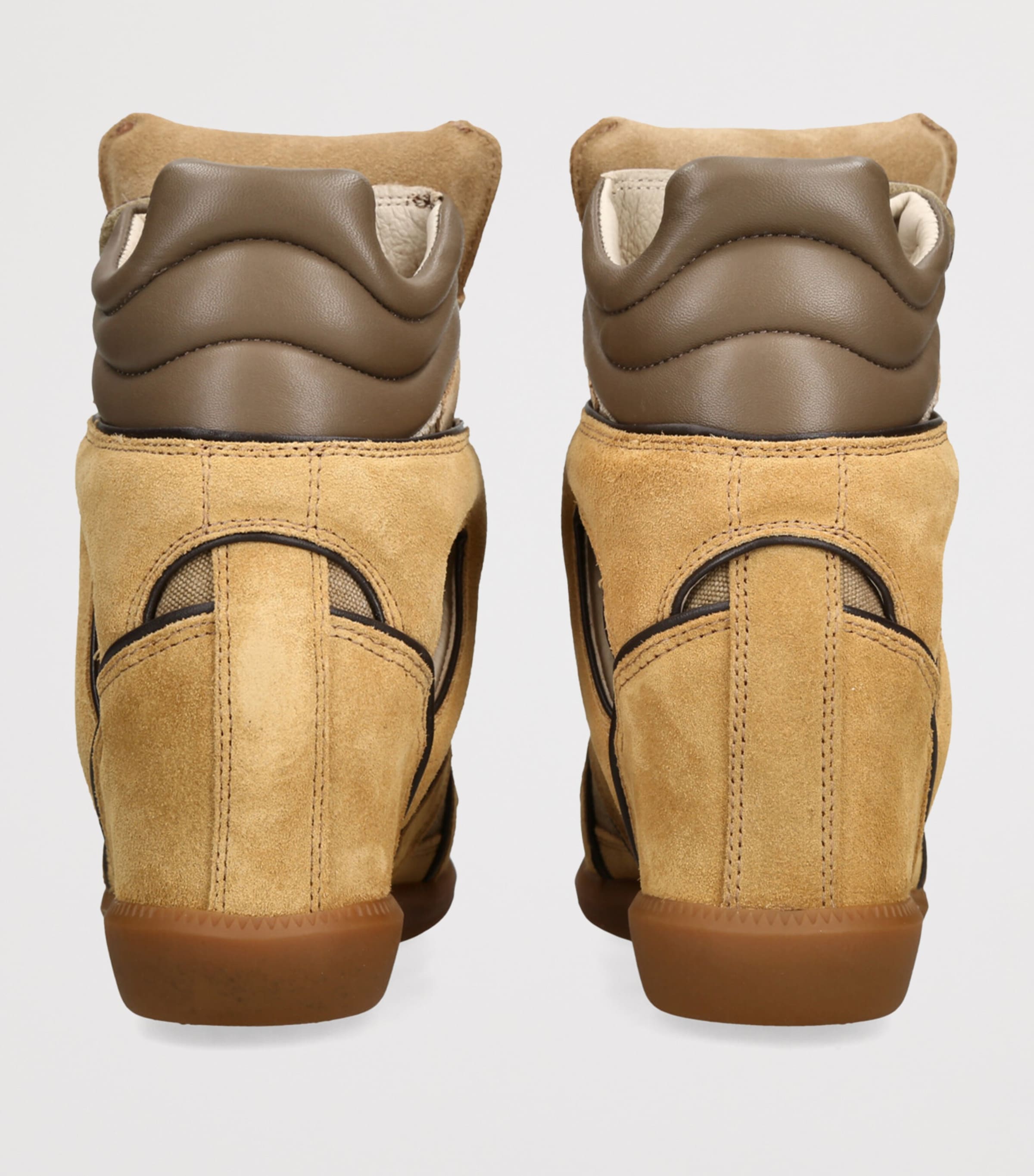 Isabel Marant Suede Bekett Wedge Sneakers 50 Khaki Image 2