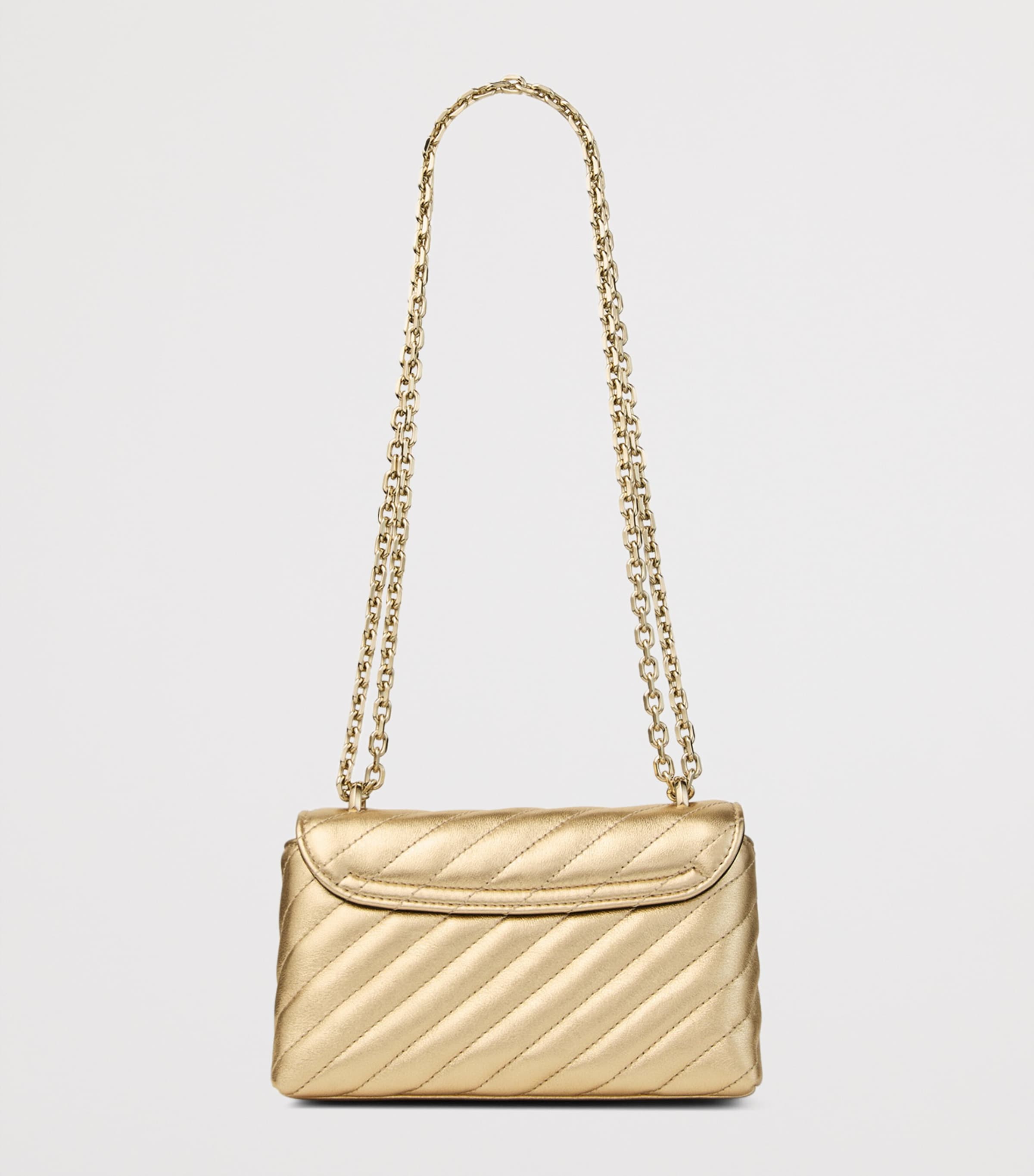 Small Curve Leather Cross-Body Bag GOLD/SHINY GOLD Image 4