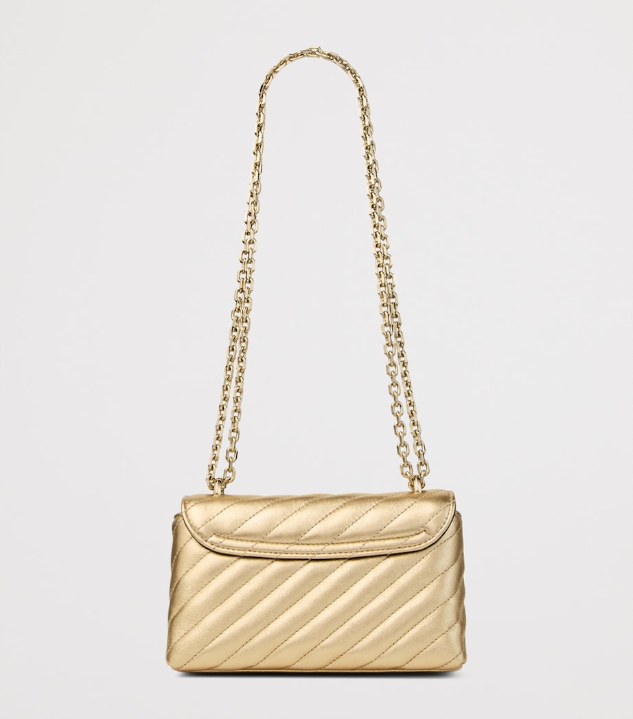 Small Curve Leather Cross-Body Bag GOLD/SHINY GOLD Image 4