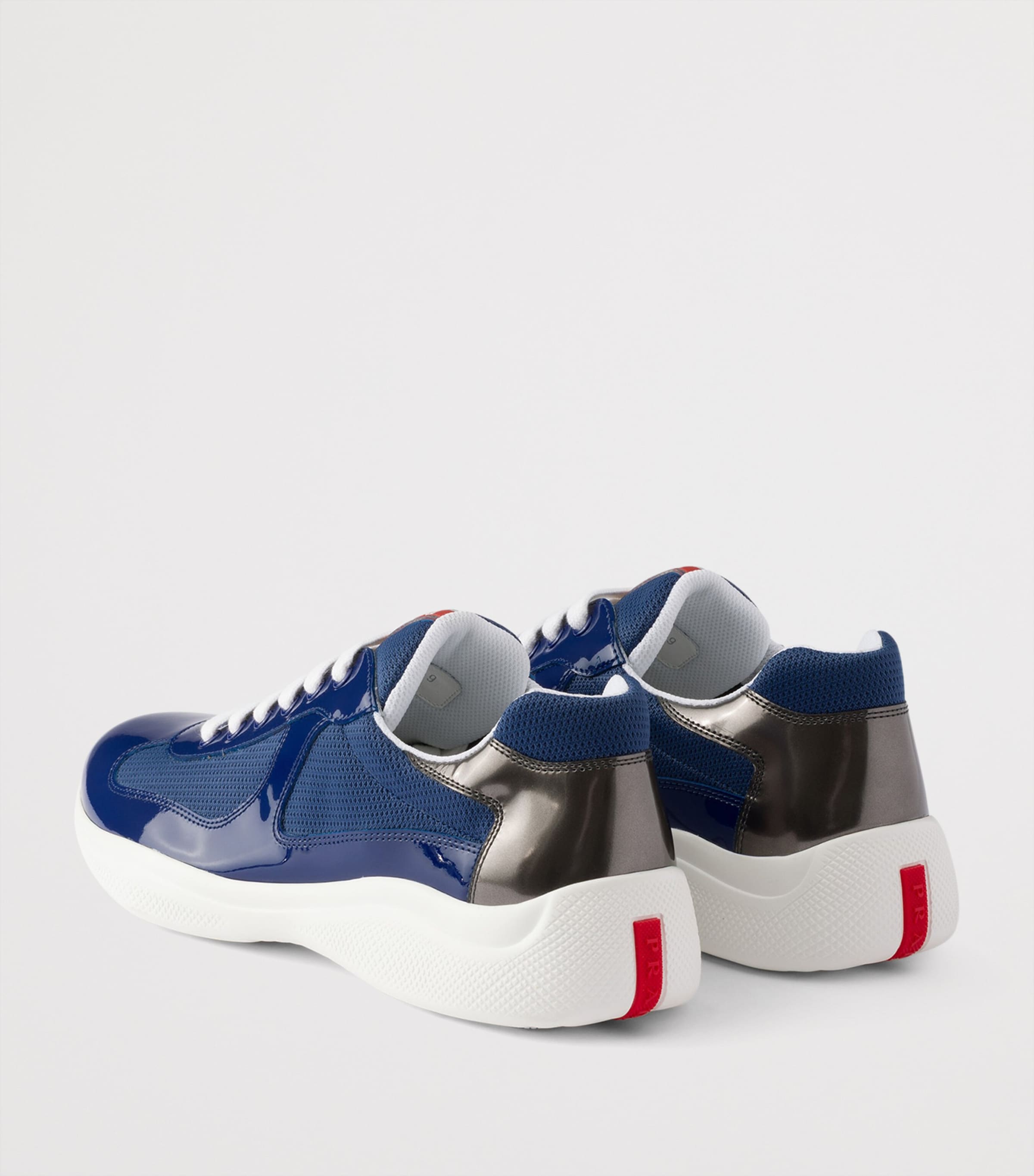 Prada Patent Leather America's Cup Sneakers Blue Image 4