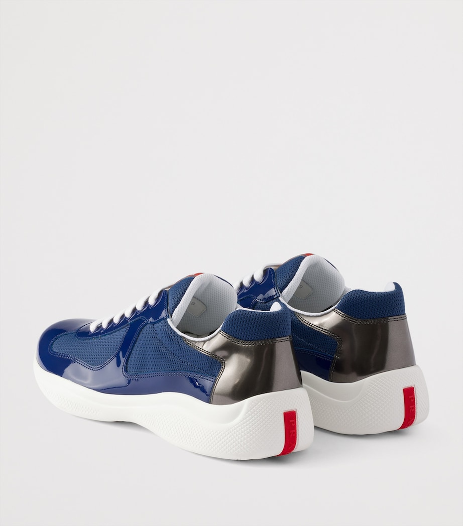 Prada Patent Leather America's Cup Sneakers Blue Image 4