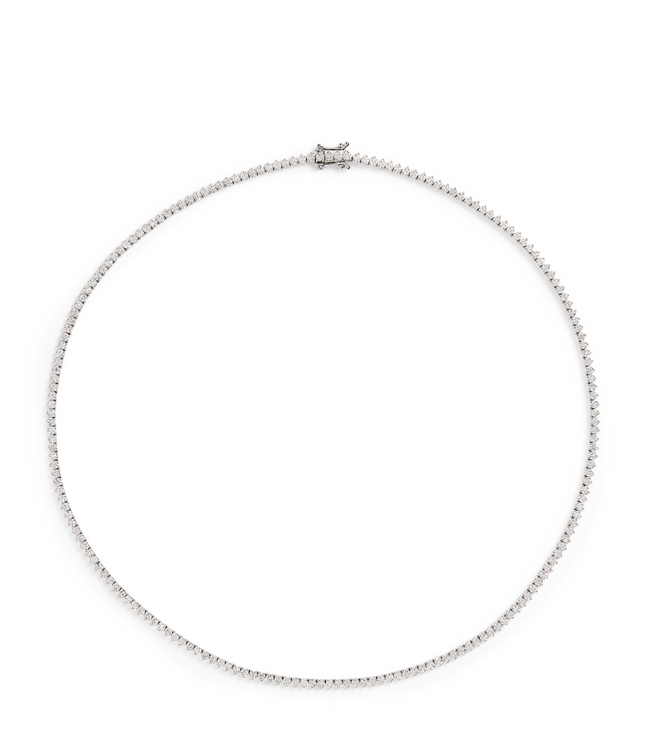 White Gold and Diamond Tennis Necklace (5.25ct) WHITE GOLD Image 1