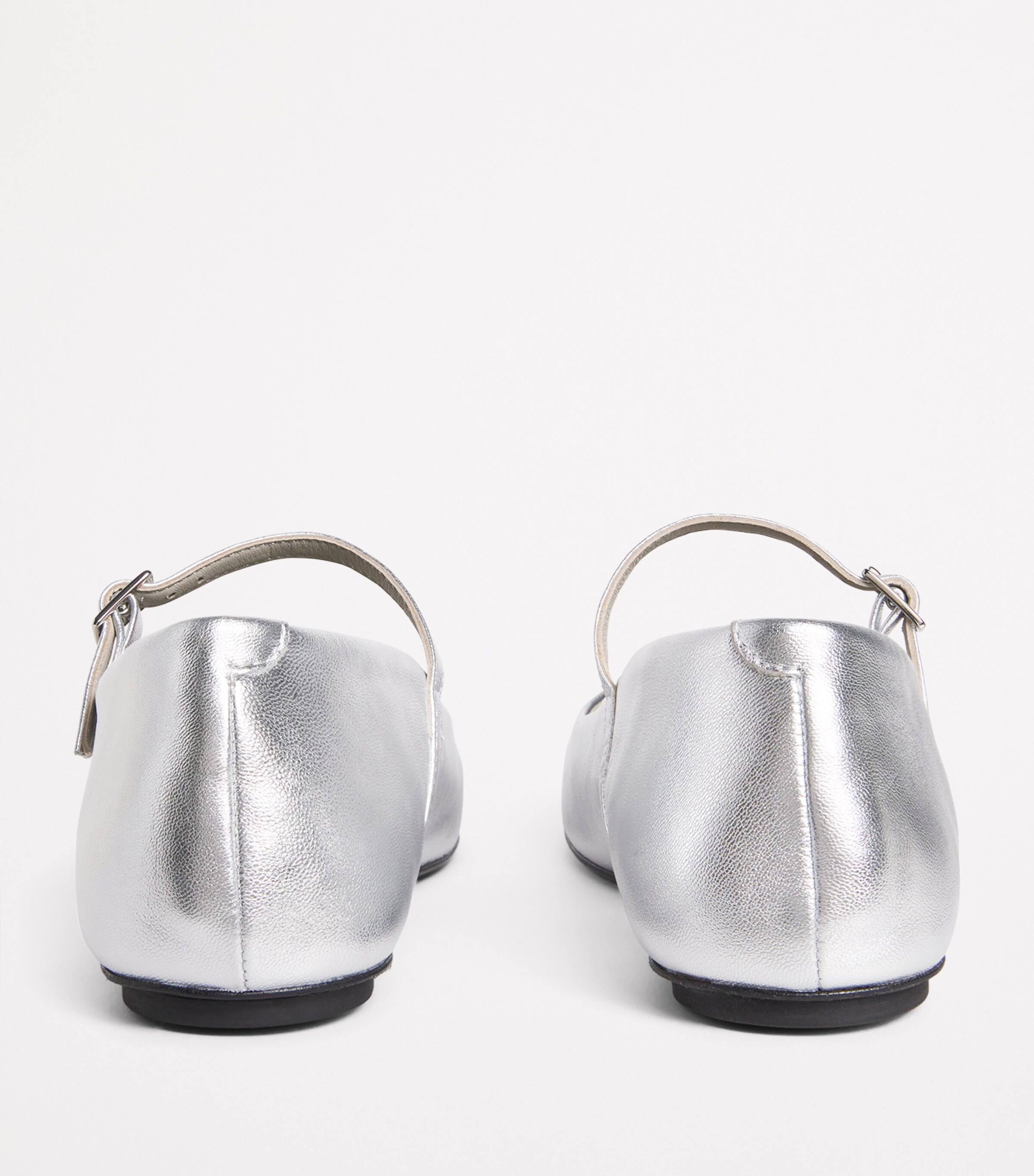 Metallic Leather Ballet Flats ICE Image 4