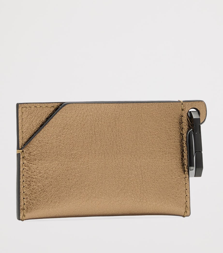 Metallic Leather Hex Card Holder WARM BRASS Image 5
