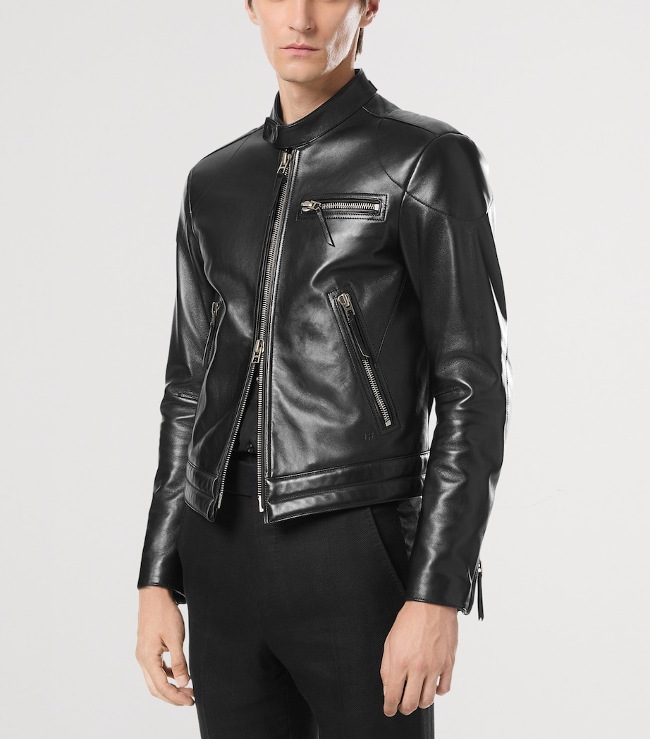 Leather Biker Jacket NAA Image 2