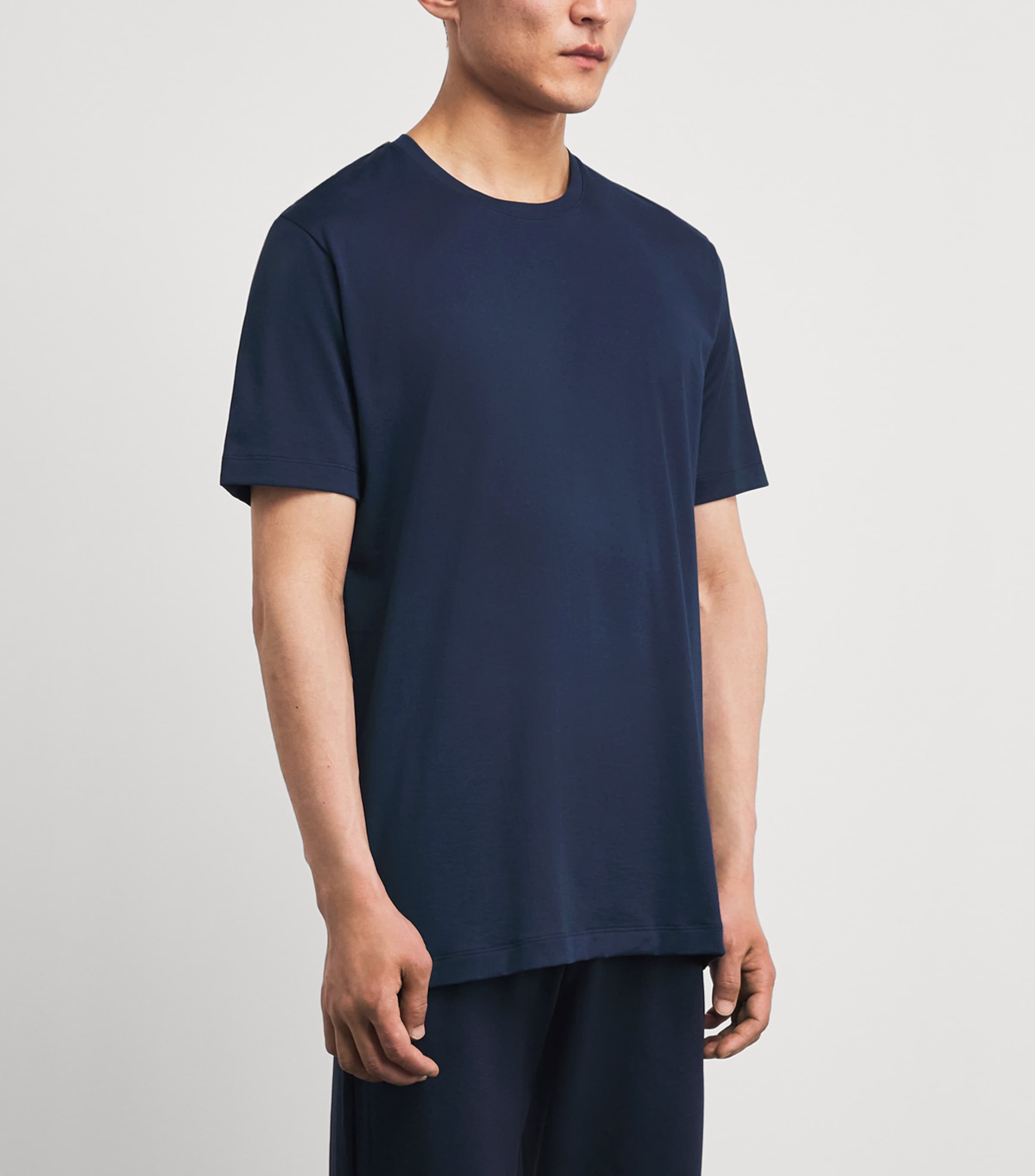 Hanro Mens Cotton Night & Day T-Shirt Deep Navy Image 4