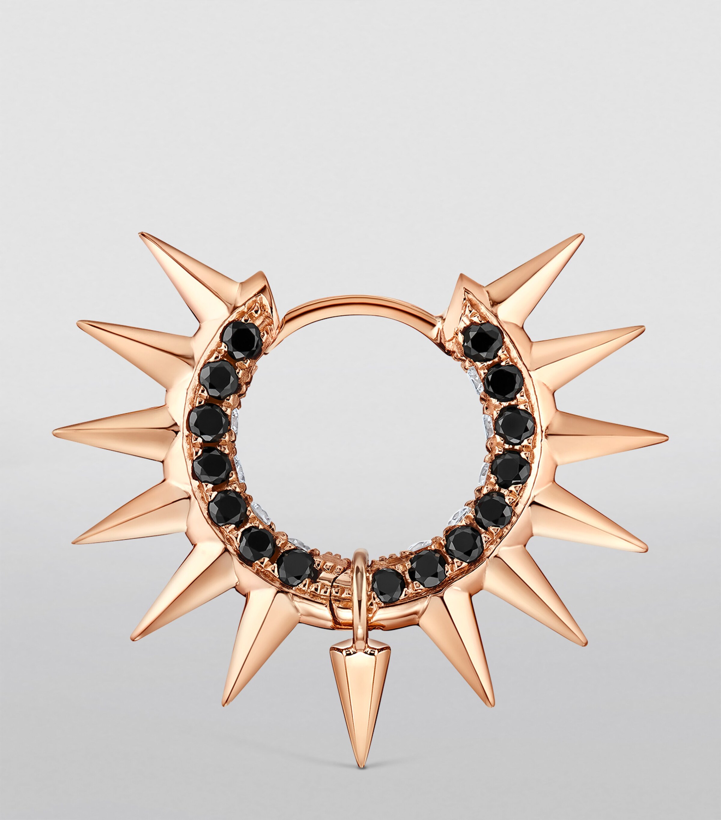 Rose Gold Diamond Metal Mohawk Hoop Earring (8mm) ROSE GOLD Image 3