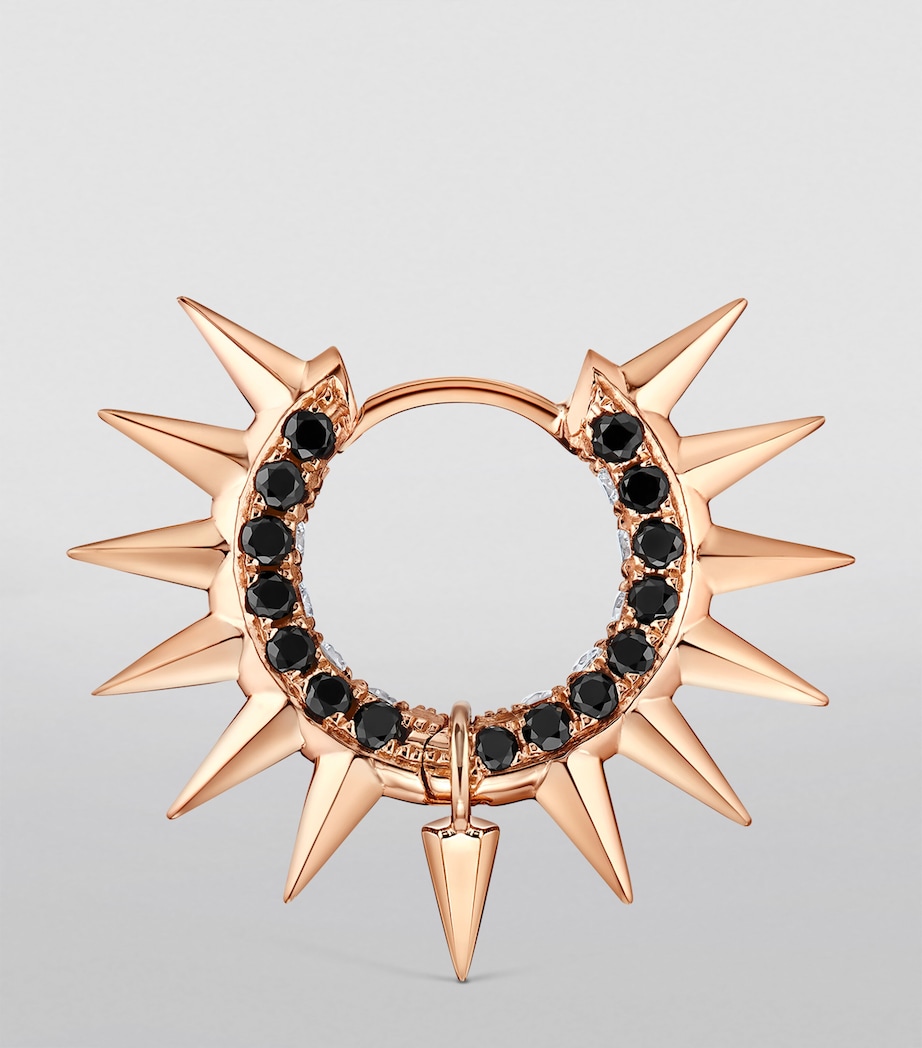 Rose Gold Diamond Metal Mohawk Hoop Earring (8mm) ROSE GOLD Image 3